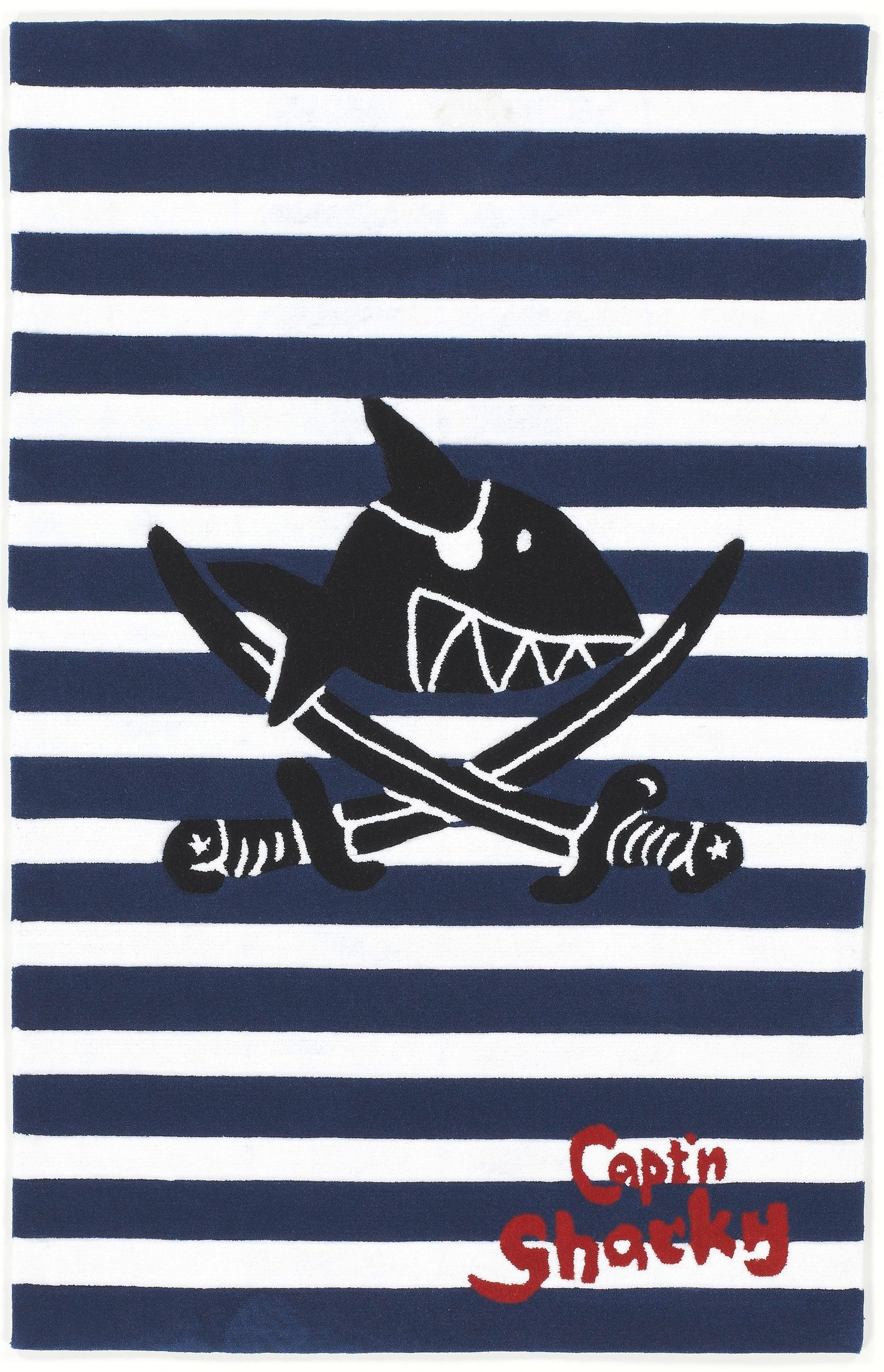 Capt`n Sharky Kinderteppich »SH-2361-01«, rechteckig, 10 mm Höhe, handgearbeiteter Konturenschnitt, Kinderzimmer