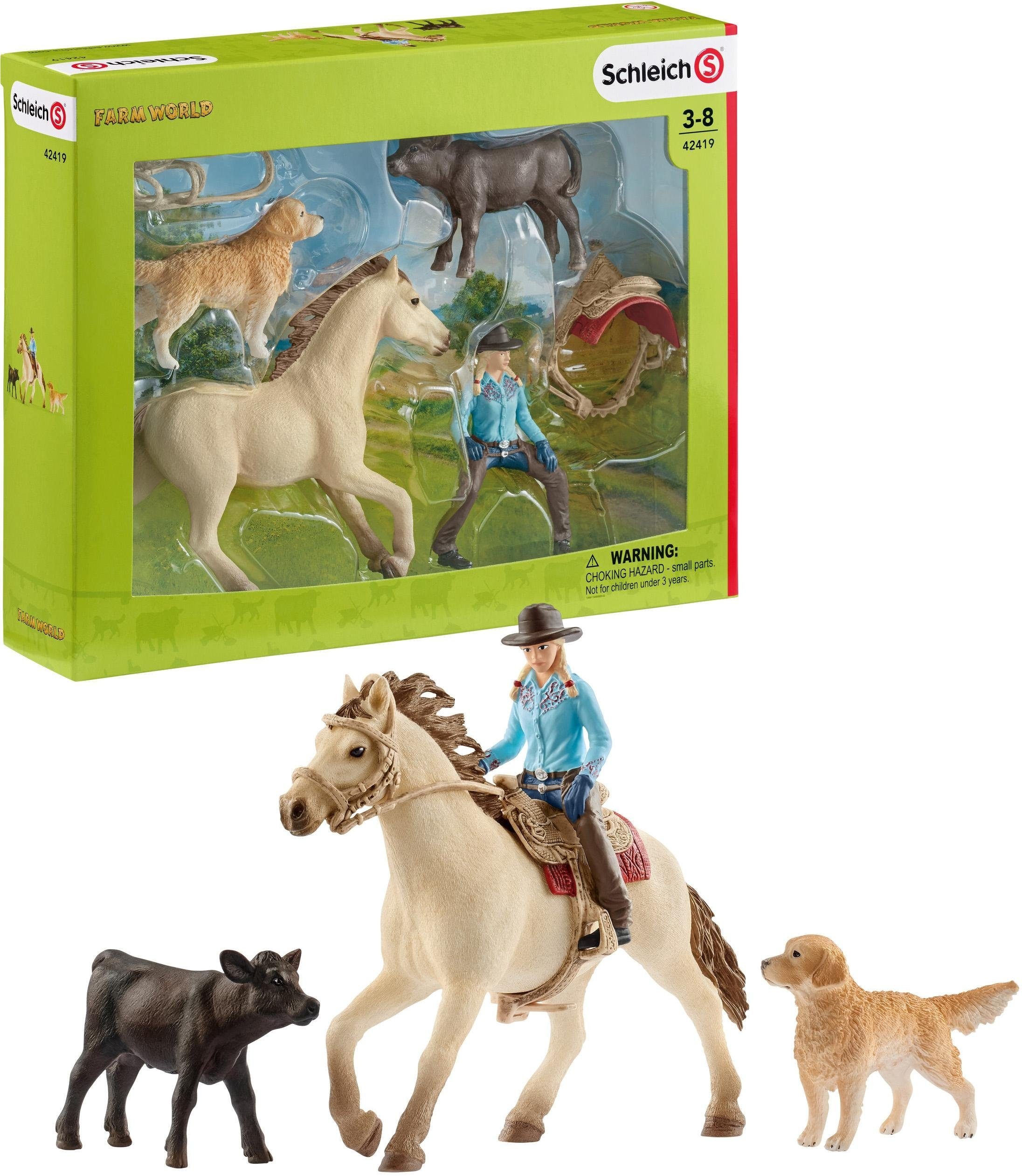 Image of Schleich® Spielfigur »Farm World, Westernreiten (42419)«, (Set) bei Ackermann Versand Schweiz