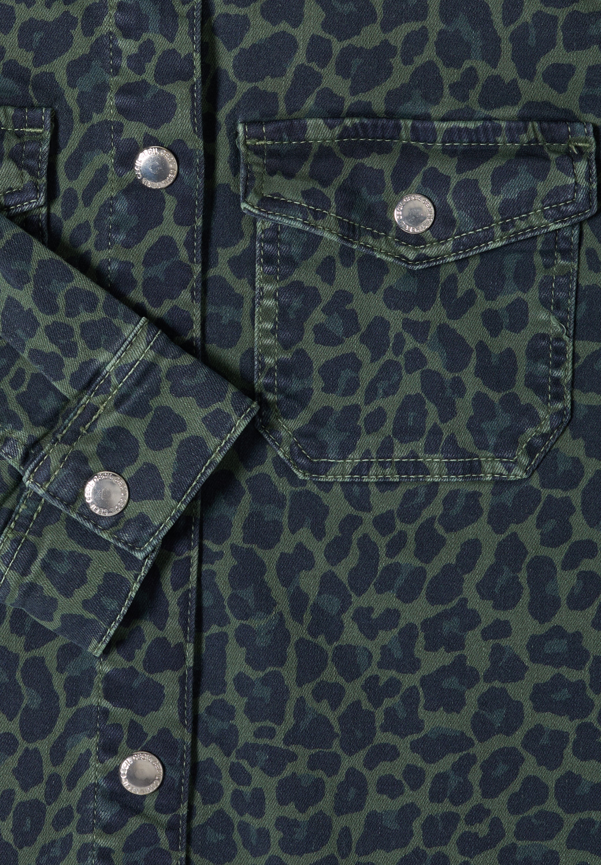 Cecil Veste chemise sans capuche veste en jean imprimée avec motif animalier