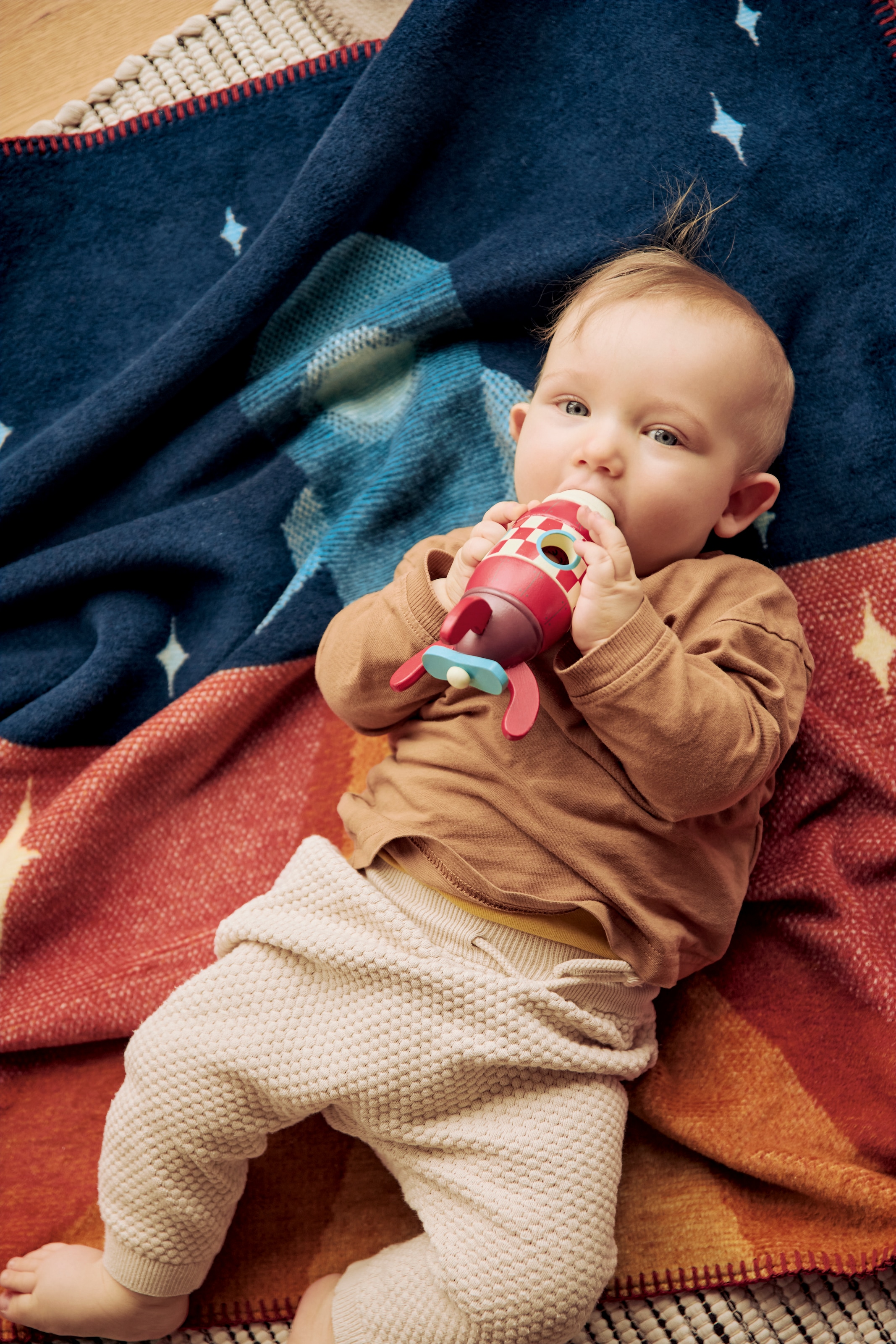 Biederlack Babydecke »Babydecke Little Rocket,«, 75 x 100, mit Zierstich