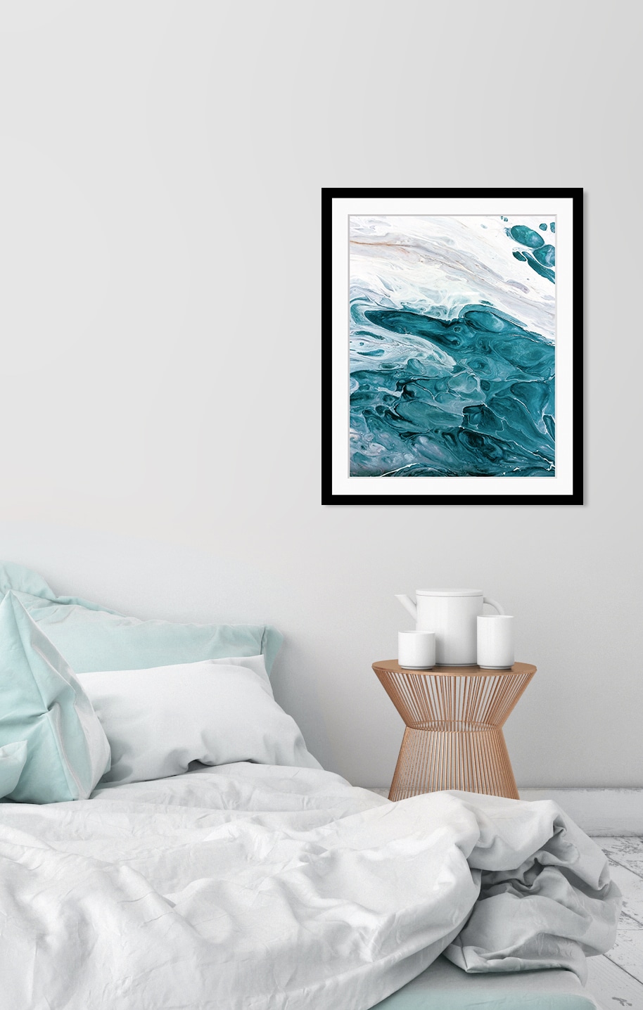 queence Bild »Wavery« Abstrakt | Spa | Spirituelle Bilder | Stein HD Premium Poster-Druck inkl. Holzrahmen