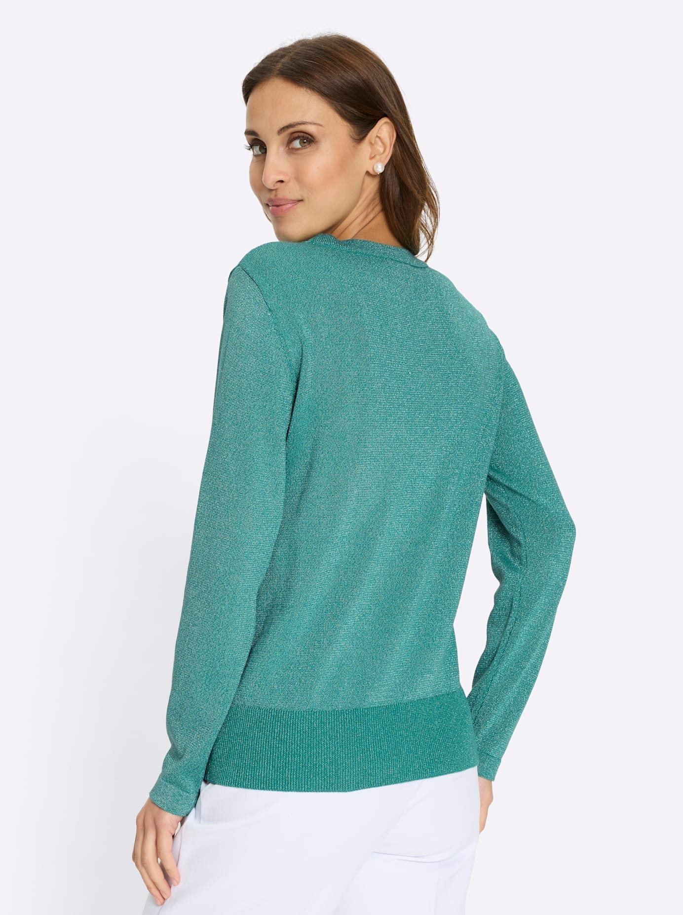 Lady Pull à col rond »Lurex-Pullover«