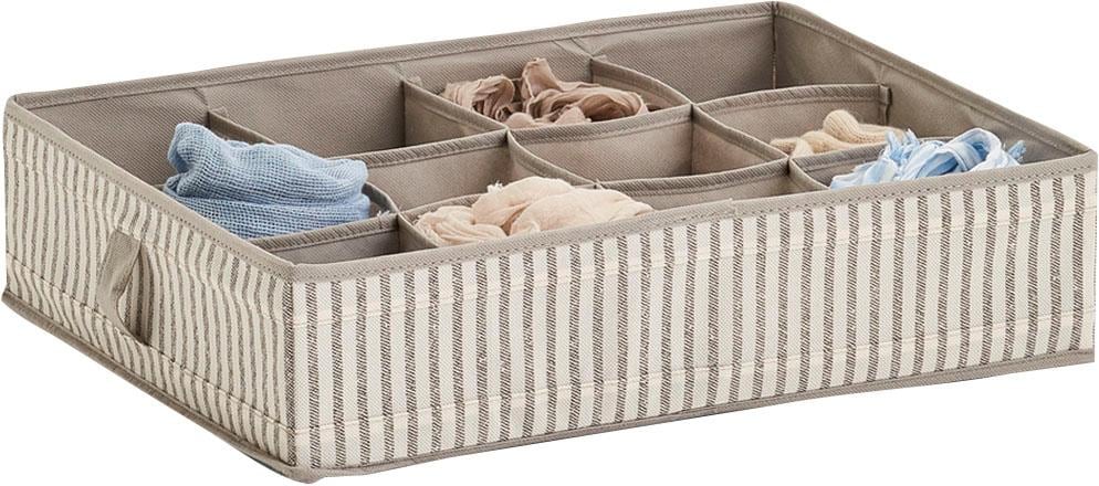 Zeller Present Aufbewahrungsbox faltbar, kaufen beige Vlies, 12 Fächer, »Stripes«