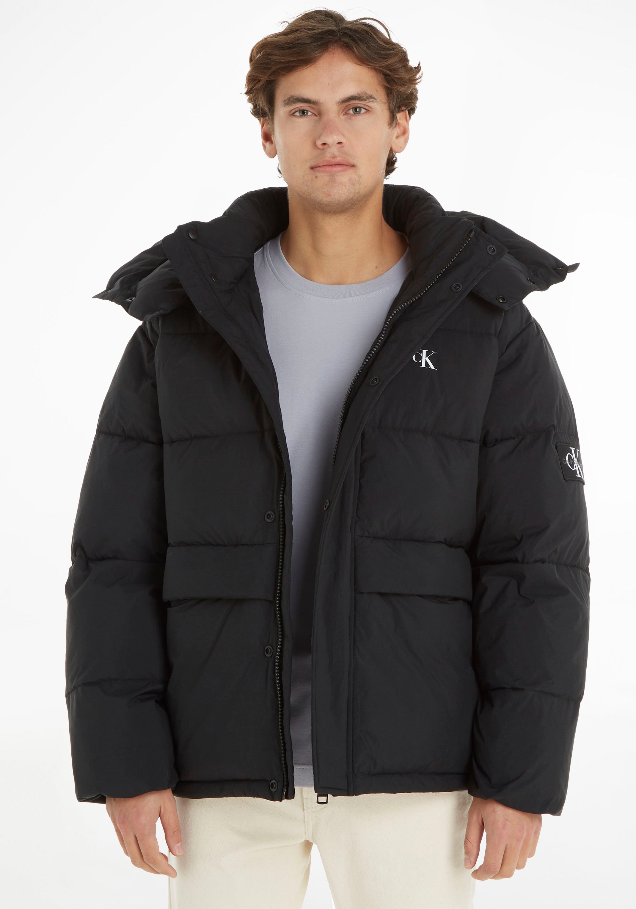 Calvin Klein Jeans Steppjacke »ESS NON DOWN RELAXED JACKET«, mit Kapuze