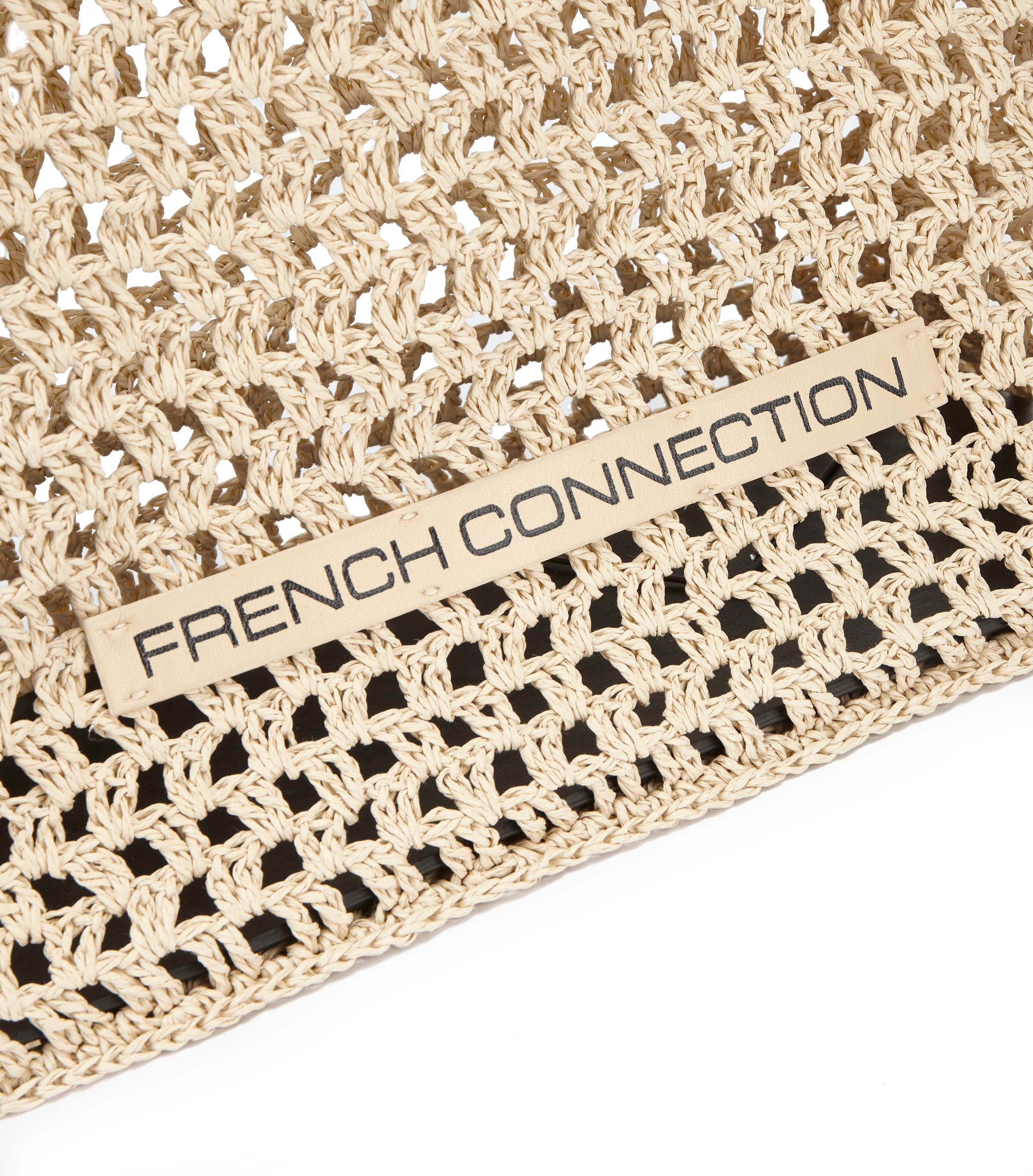 French Connection Shopper »Handtasche, Sommertasche, Tragetasche, Henkeltasche, Strandtasche« NOUVEAU sac d'épaule estival en look paille à la mode