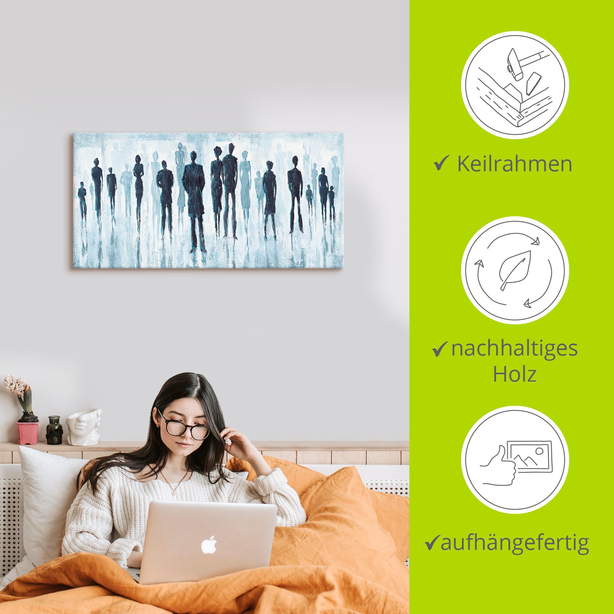 Artland Wandbild »Genau in der Mitte«, Gruppen & Familien, (1 St.), als Alubild, Outdoorbild, Leinwandbild in verschied. Grössen