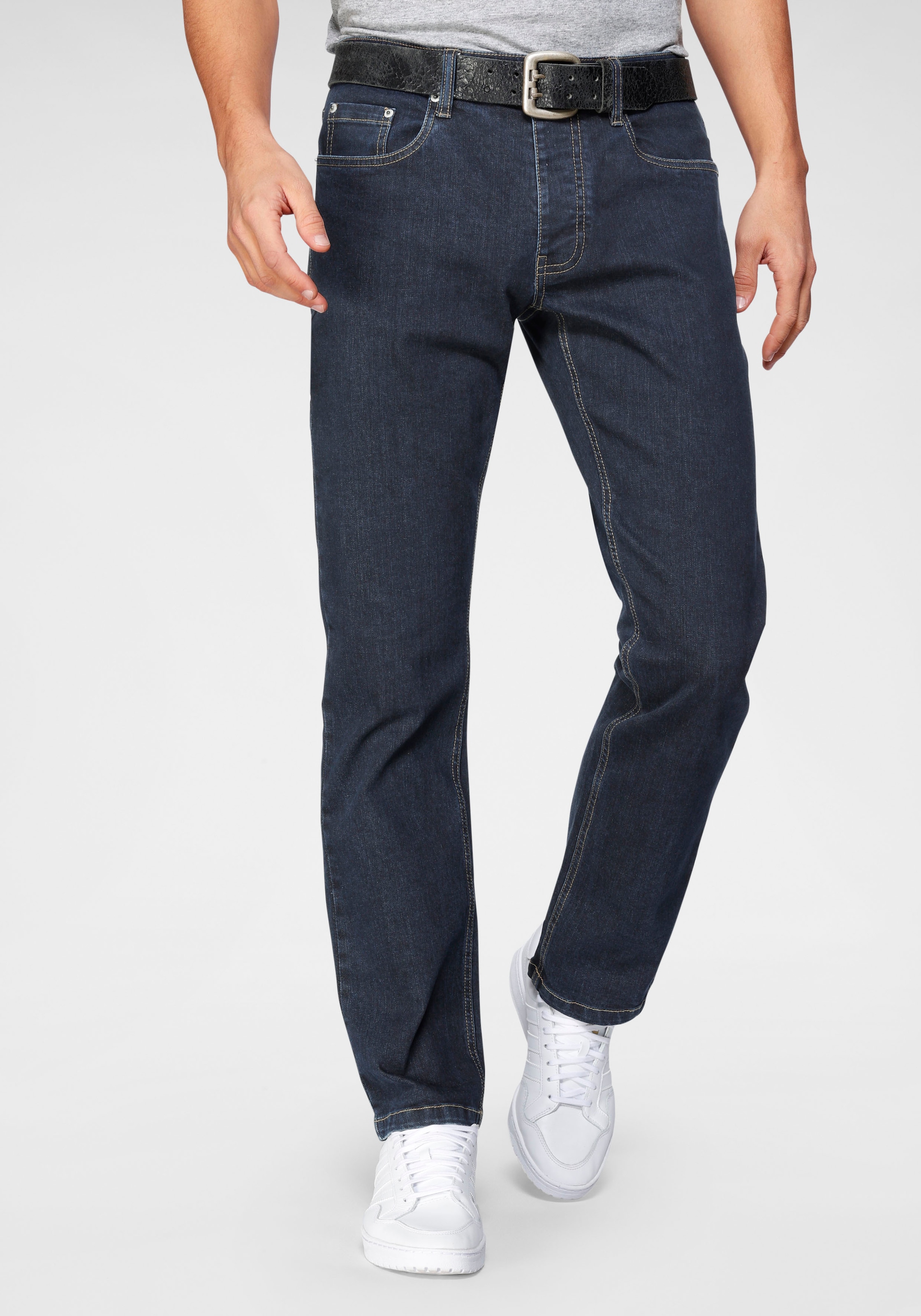 John Devin Straight-Jeans, mit Knopfleiste