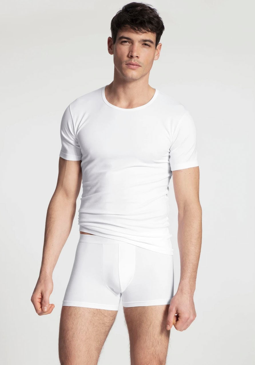 CALIDA T-Shirt »Natural Benefit«, (2er Pack), Rundhals-Ausschnitt, kurzärmelig, Single Jersey, elastisch, weich