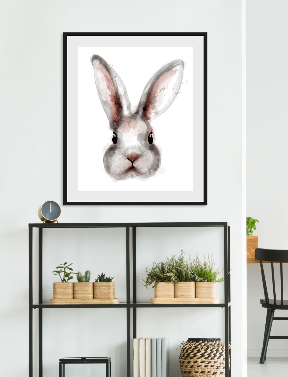queence Bild »Aada«, Hase-Hasen-Kunst-Haustiere, (1 St.), HD Premium Poster-Druck inkl. Holzrahmen