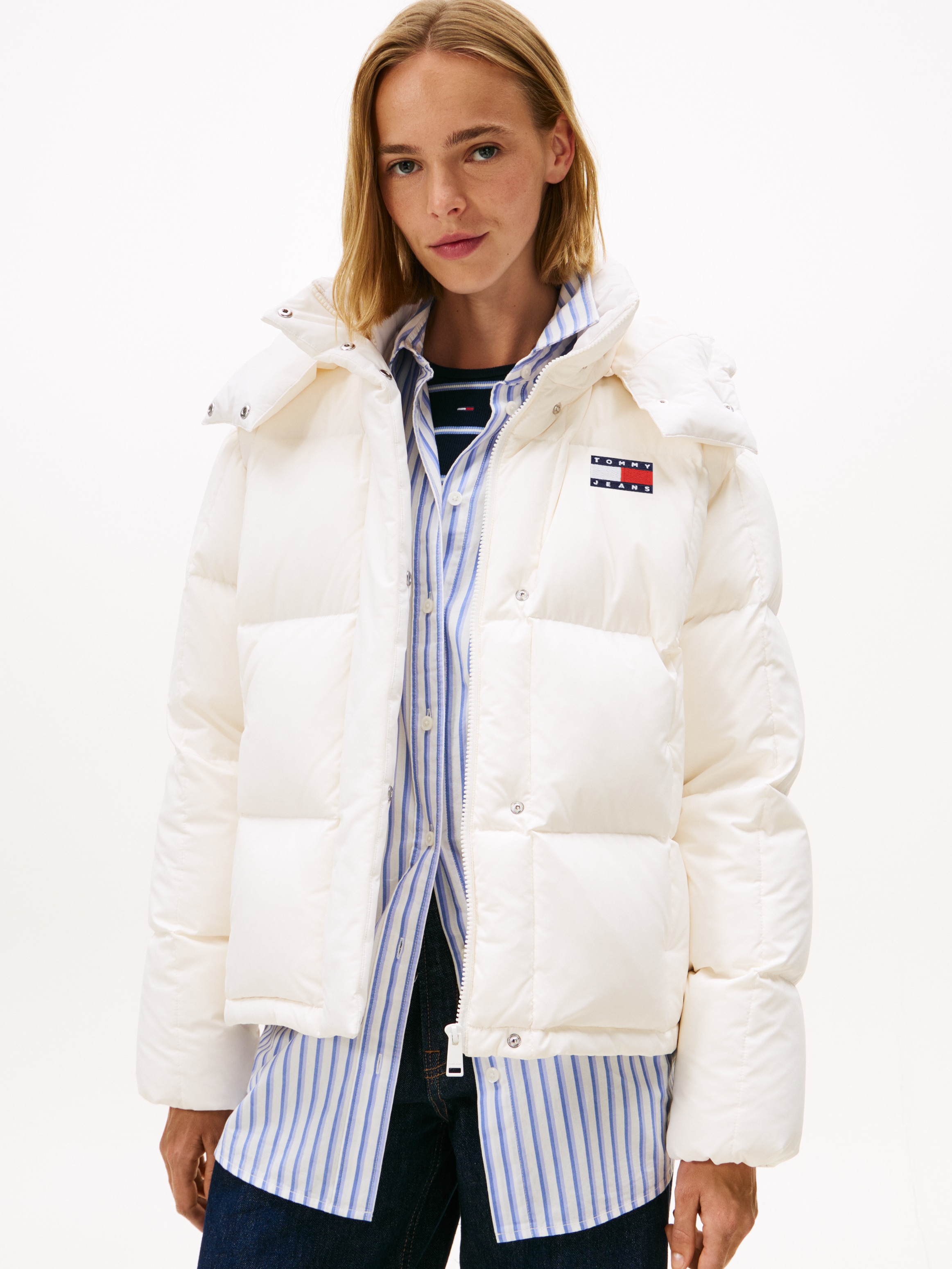 Tommy Jeans Steppjacke »TJW ALASKA GRID DOWN JACKET EXT« mit Kapuze