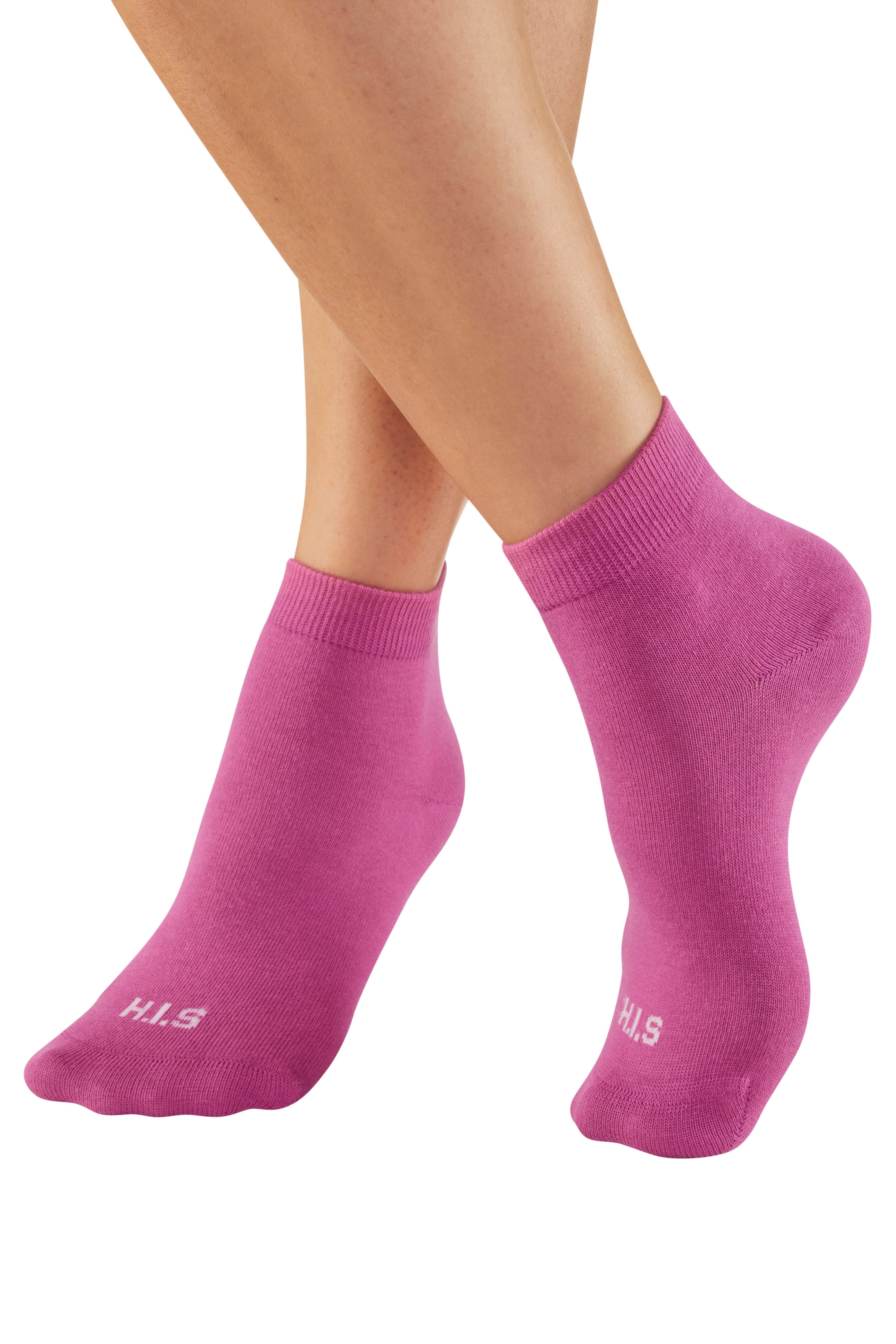 H.I.S Chaussettes courtes Paquet, 6 Couple tlg. unifarben und meliert in einer Packung
