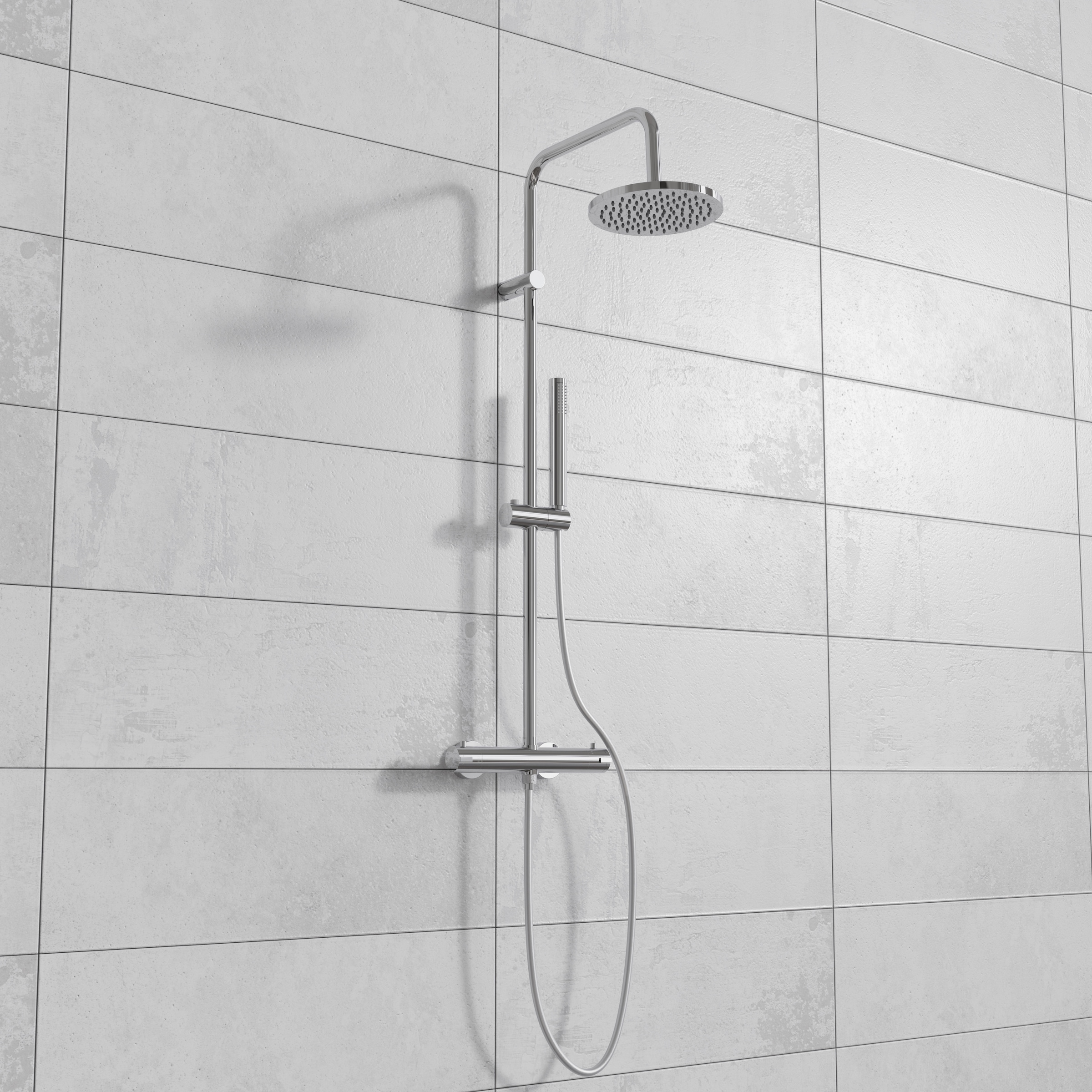 welltime Garniture de douche »Porto« Système de douche avec thermostat et sécurité à 38 °C, 
