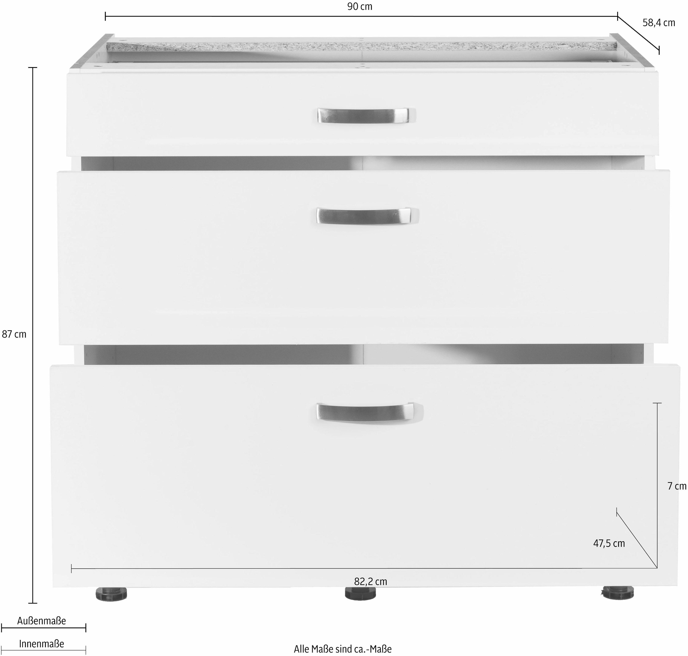 OPTIFIT Unterschrank »Cara«, Breite 90 cm, mit Vollauszügen und Soft-Close-Funktion
