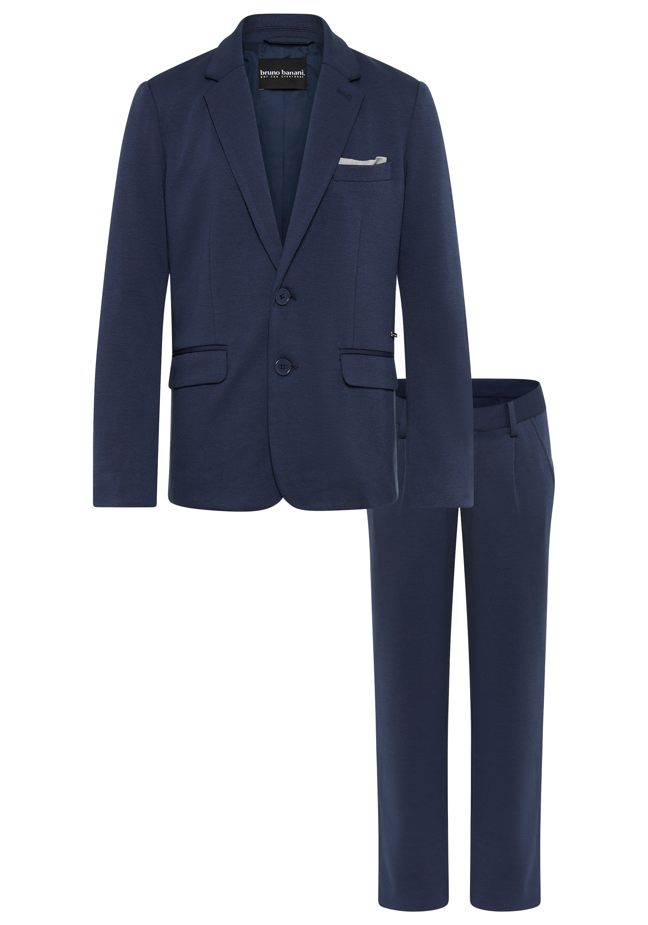 Bruno Banani Costume »2tlg. Jersey Anzug für Jungen« Ensemble, Veste & pantalon, 2 cuis tlg. Basic adapté à toutes occasions. Costume jersey élégant pour adolescents
