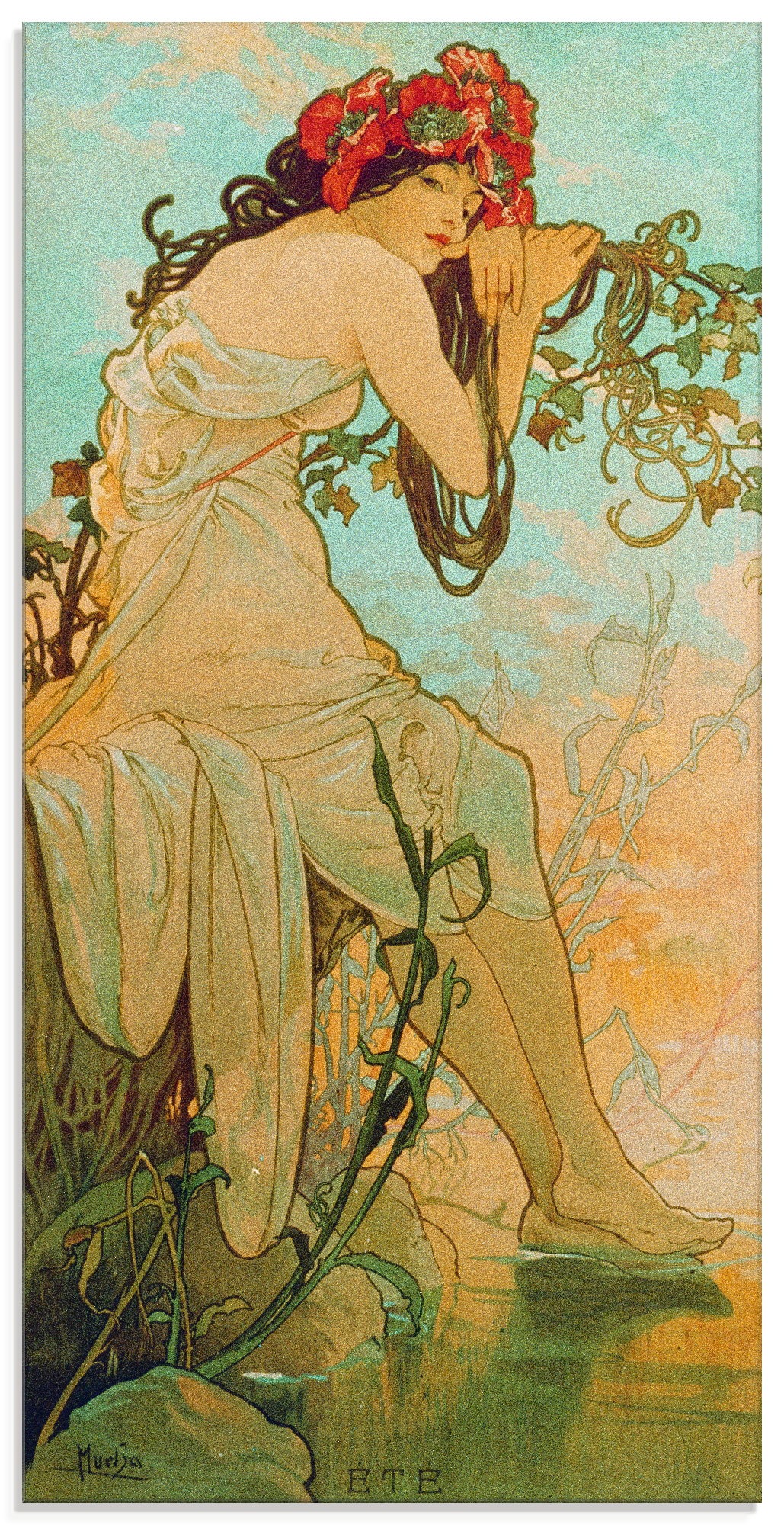 Image of Artland Glasbild »Jahreszeiten: Sommer. 1896.«, Frau, (1 St.) bei Ackermann Versand Schweiz