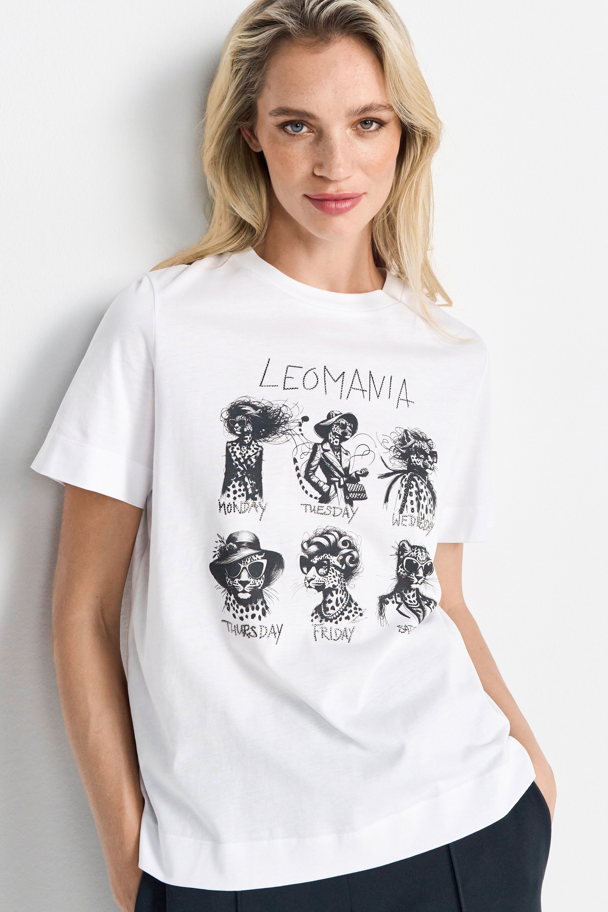 Rich & Royal Kurzarmshirt, Print "Leomania"