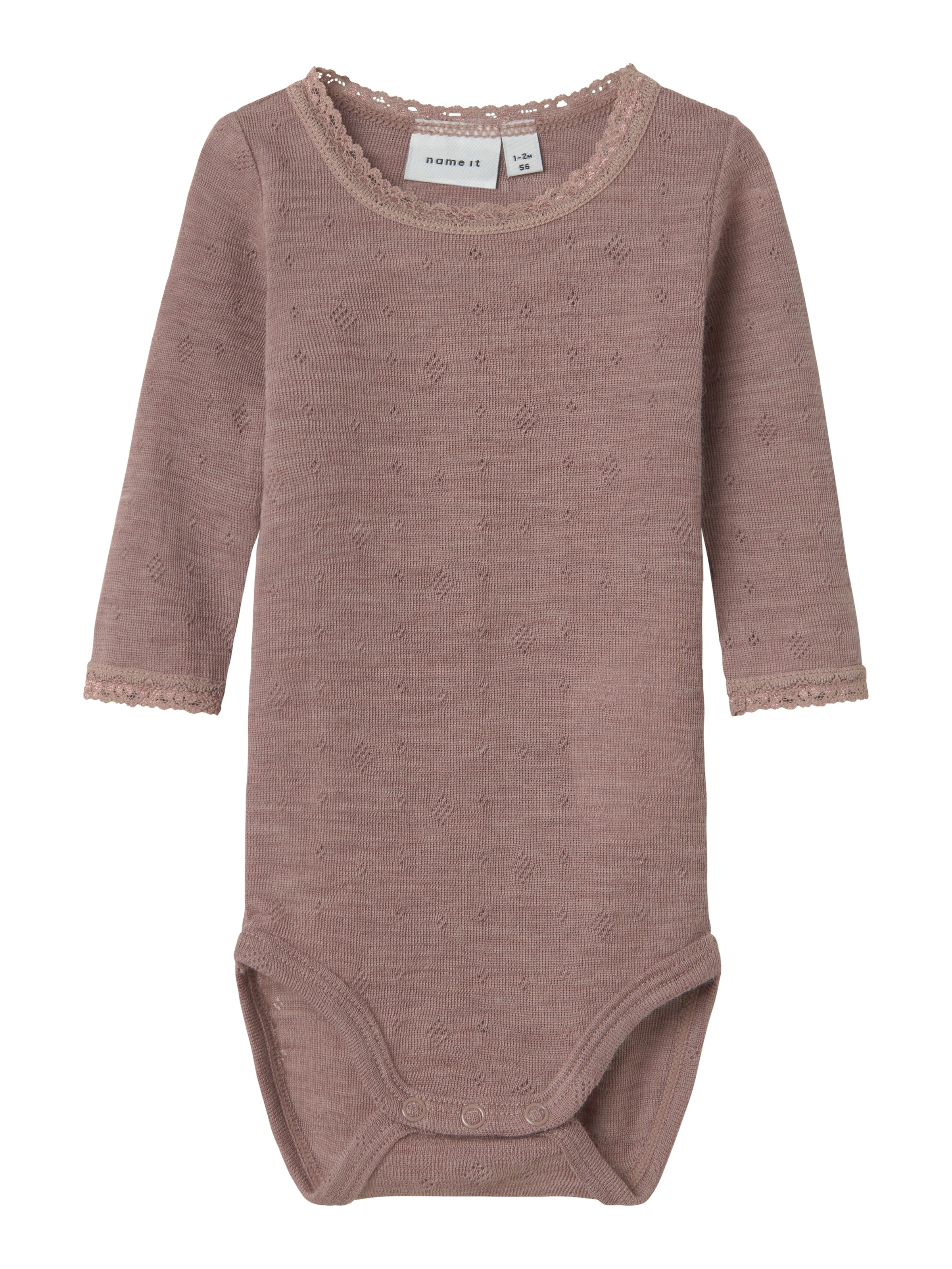 Name It Langarmbody »NBFWANG WOOL NEEDLE LS BODY SOLID NOOS«, aus reiner Merinowolle