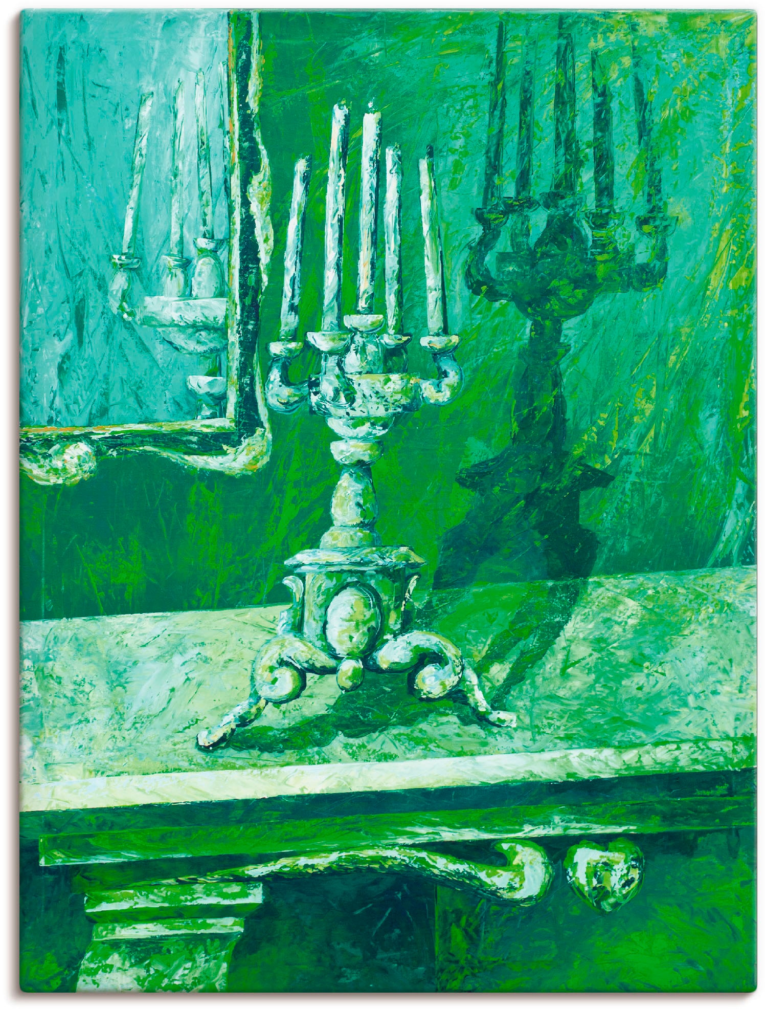 Image of Artland Leinwandbild "Barocker Leuchter" Innenarchitektur 1 Stk. tlg. auf Holzrahmen gespannt