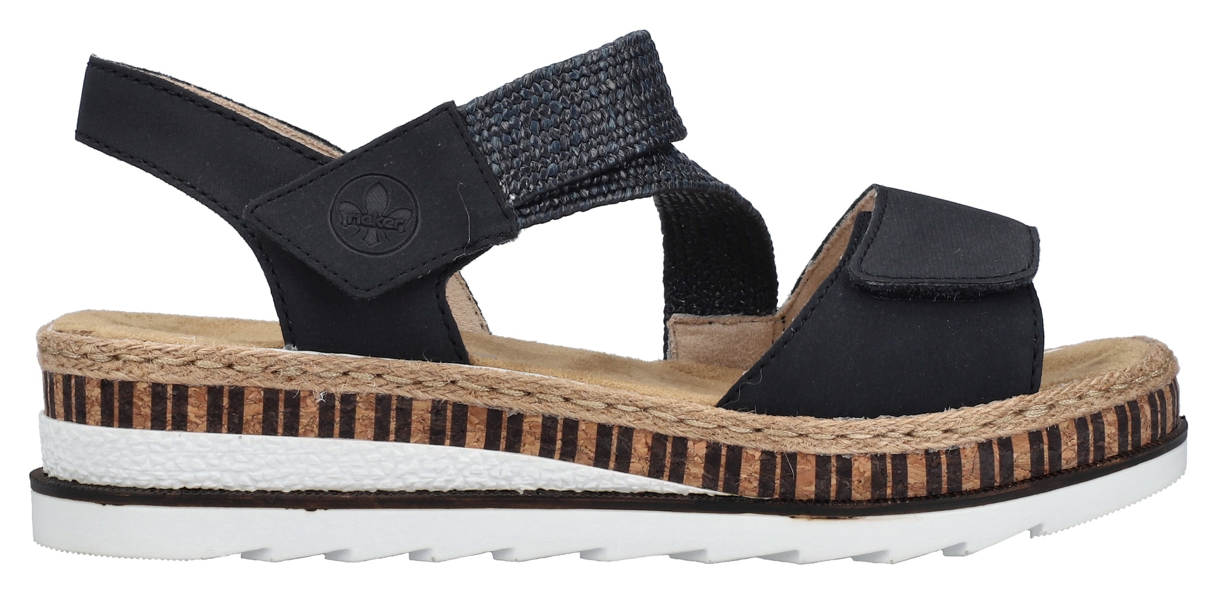 Rieker Sandales compensées  Riemchensandale, Sommerschuh, Urlaubschuh mit Klettriemchen