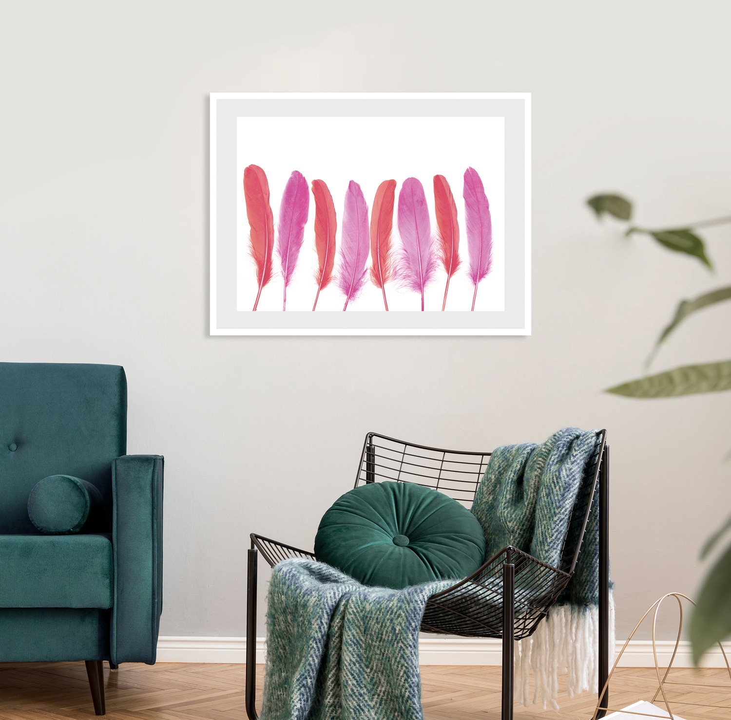 Image of queence Bild "Ulla" Federn Kunst Federn, gerahmt