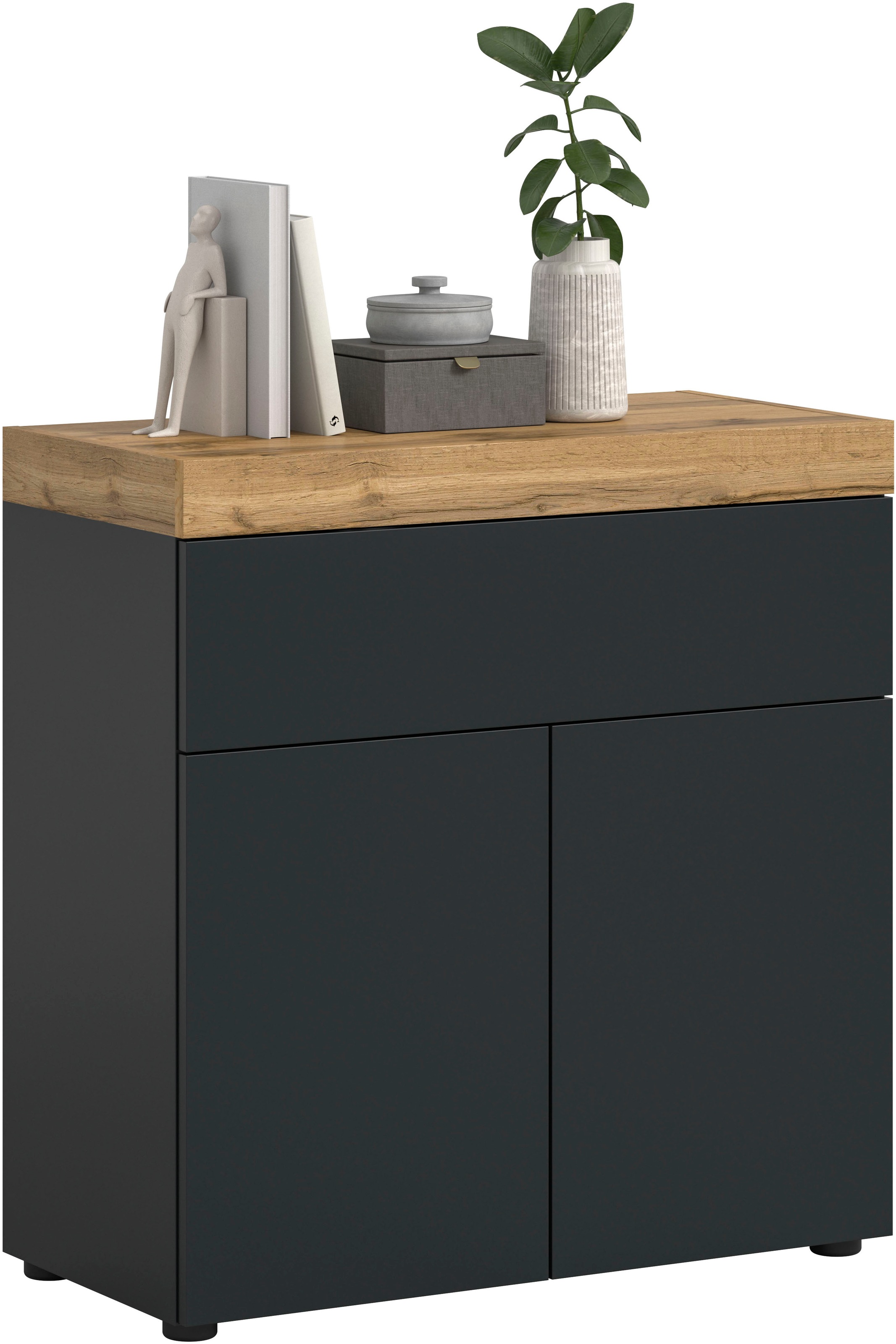 Image of GOODproduct Kommode "MAMBO, Breite 77cm, 2 Türen, 1 Schubkasten, push-2-open" 2 farbige Ausführung, in verschiedenen Farben erhältlich, 1 Stk. tlg. Kommode, Anrichte, Wohnzimmer, Schlafzimmer