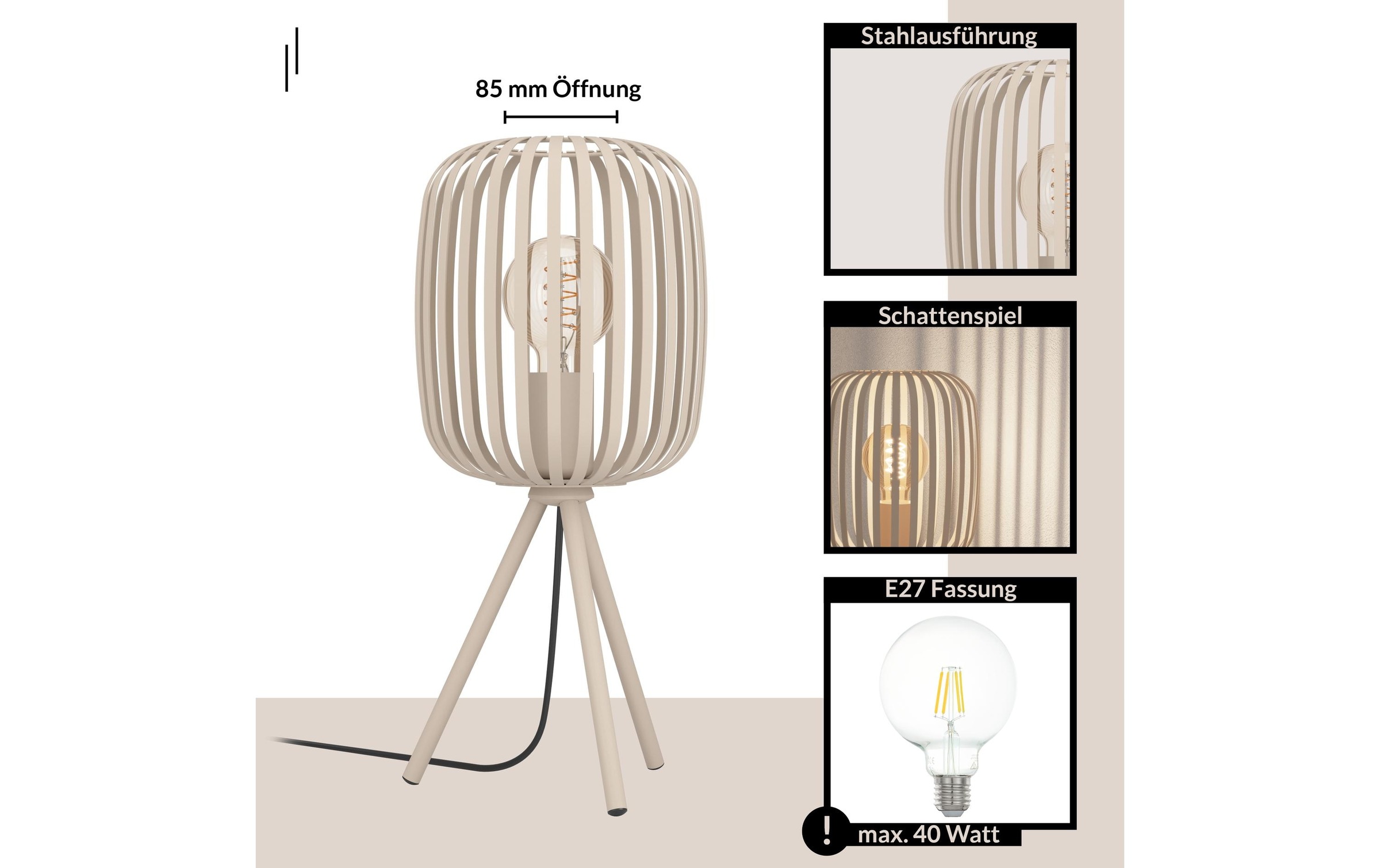 EGLO LED Tischleuchte »Zigbee ROMAZZINA exkl. E27 1x40W«