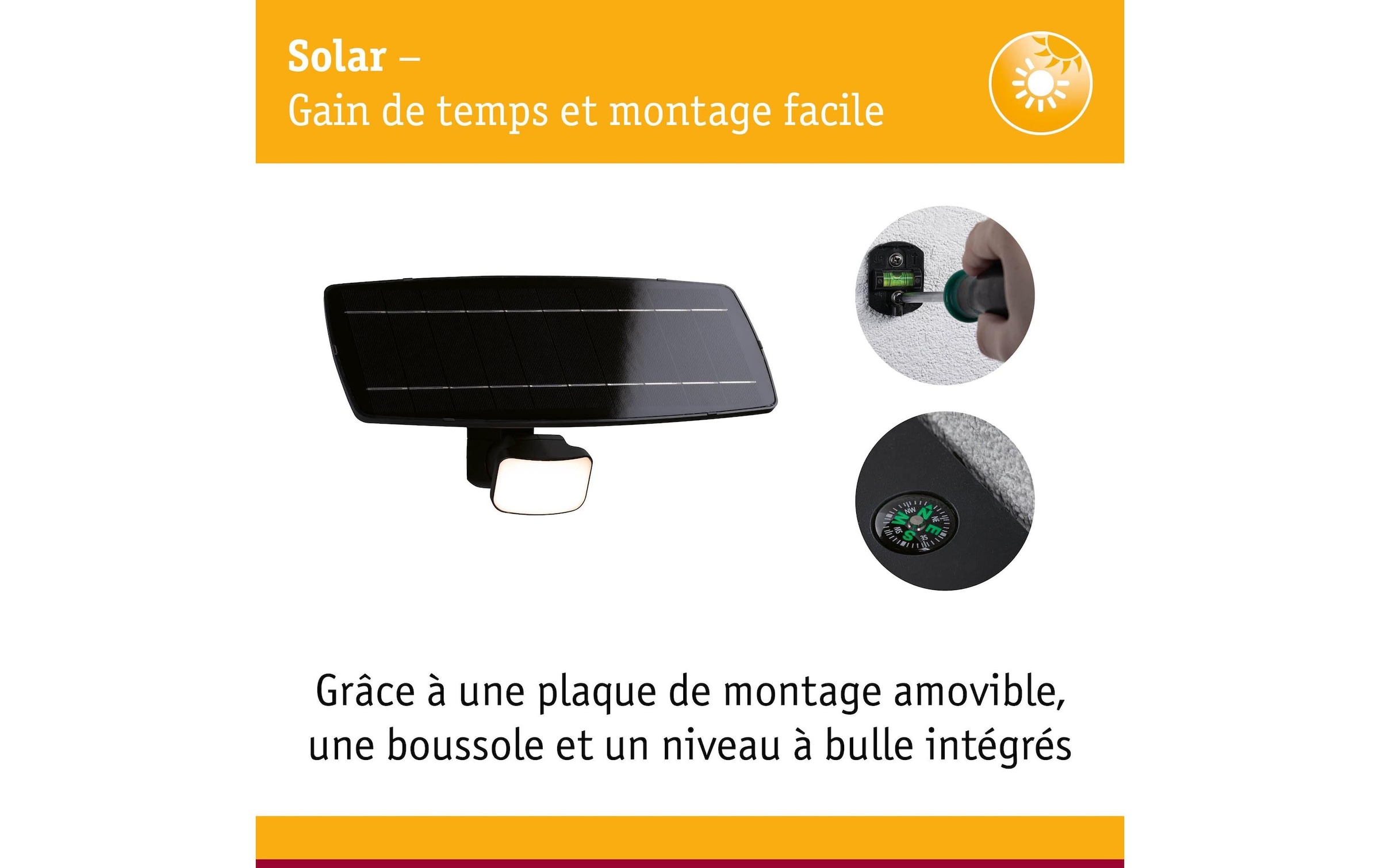 Paulmann Aussen-Wandleuchte »Solar Fluter Flotas inkl. Bewegungsmelder IP65 3000K 700 lm« LED-Modul warmweiss