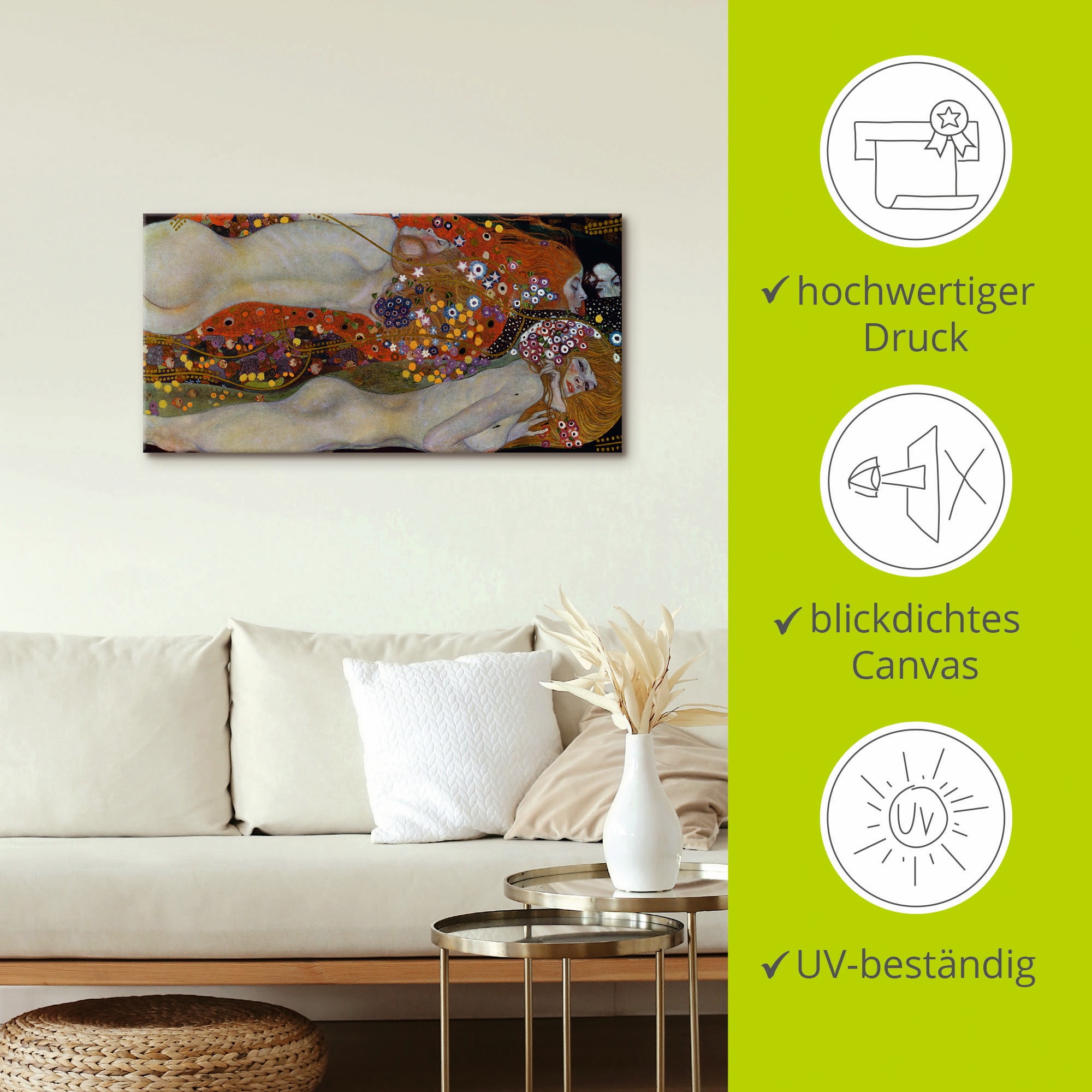 Artland Wandbild »Wasserschlangen II (Die Freundinnen)«, Frau, (1 St.), als Leinwandbild, Poster, Wandaufkleber in verschied. Grössen