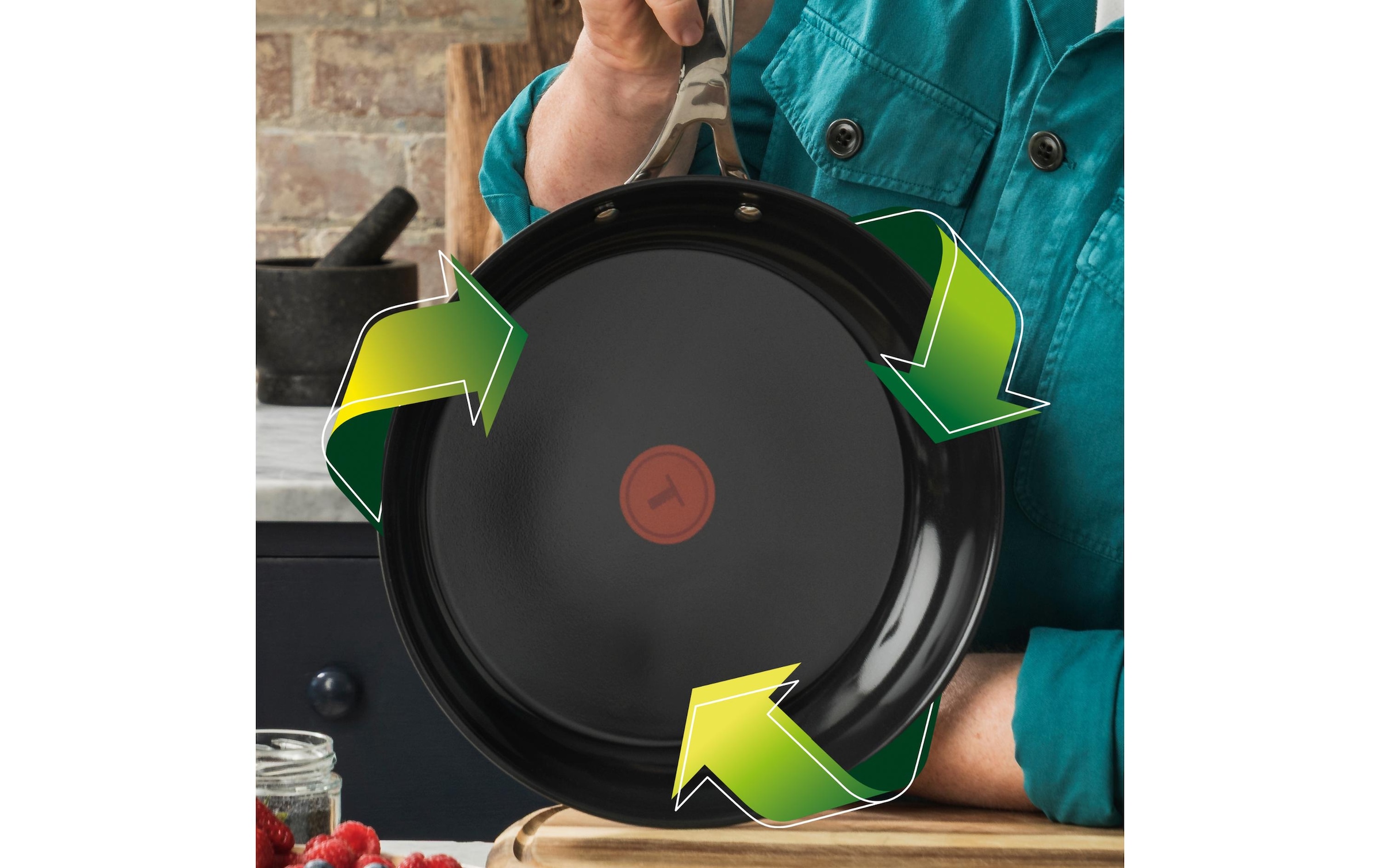 Tefal Bratpfanne »Jamie Oliver Smart Cook« Edelstahl Set, 2 tlg. Antihaftbeschichtete Keramikoberfläche, Thermo-Spot, Induktion