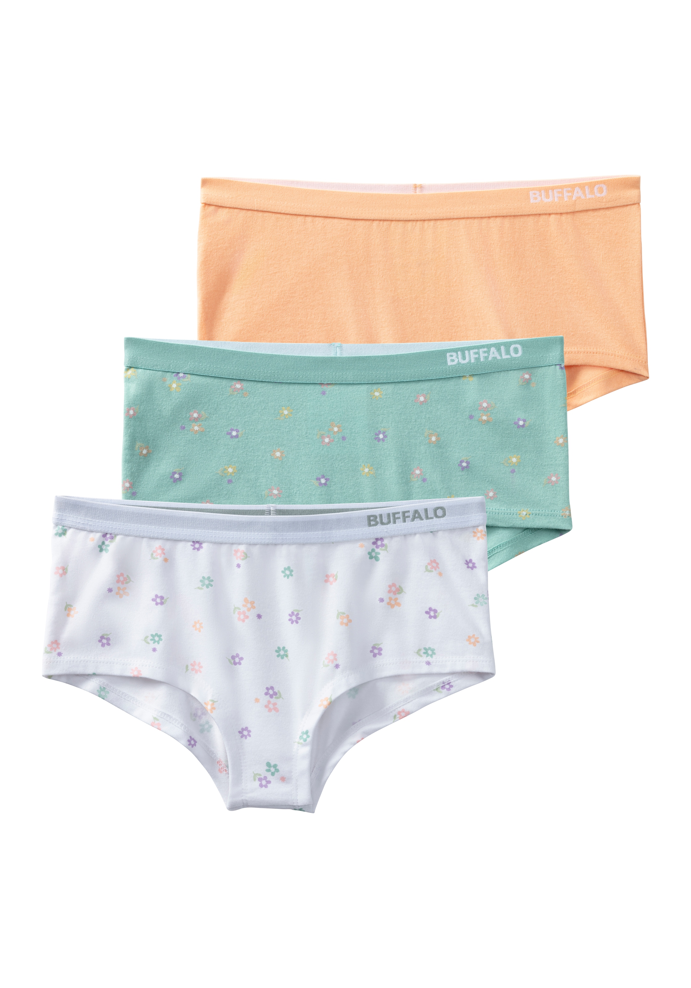 Image of Buffalo Panty Packung, 3 Stk. Uni und Blümchen-Print in einer Packung
