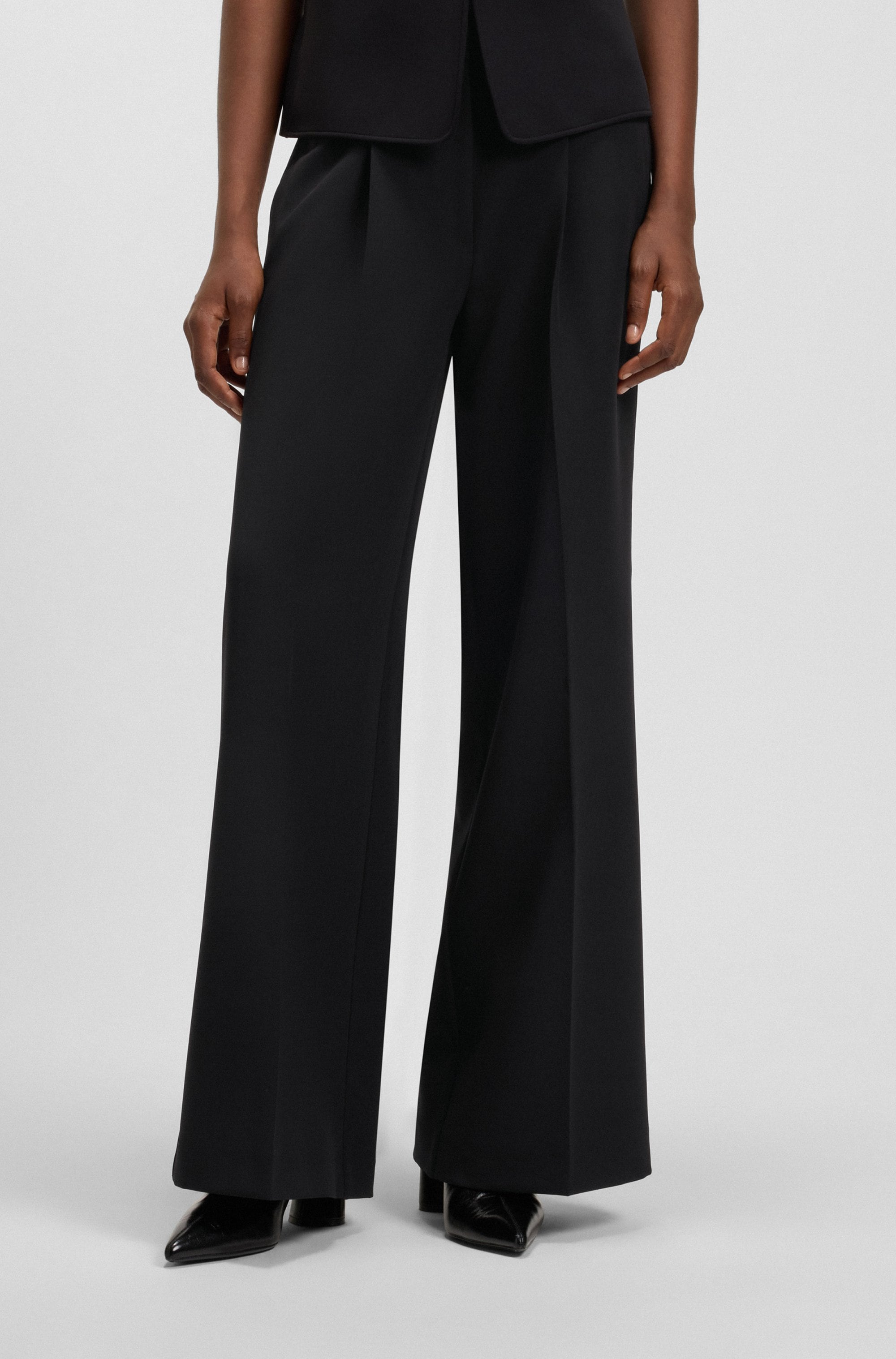 Image of BOSS ORANGE Anzughose "Tiwi Premium Damenmode" Wide Leg mit Bügelfalte