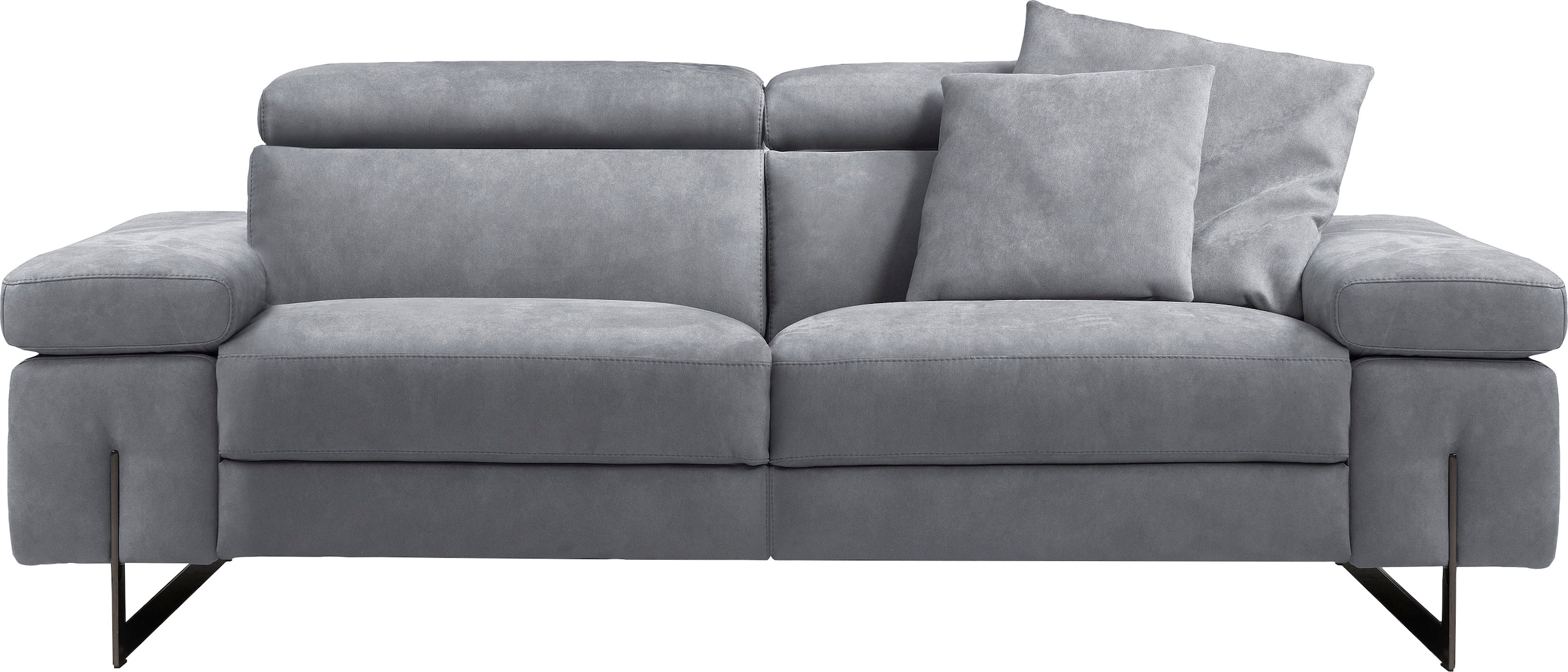 Image of Egoitaliano 2,5-Sitzer "Candice, elegant und edel, hochwertiges Designsofa, bequem" Kopfteile manuell verstellbar, titanumfarbene Kufenfüsse
