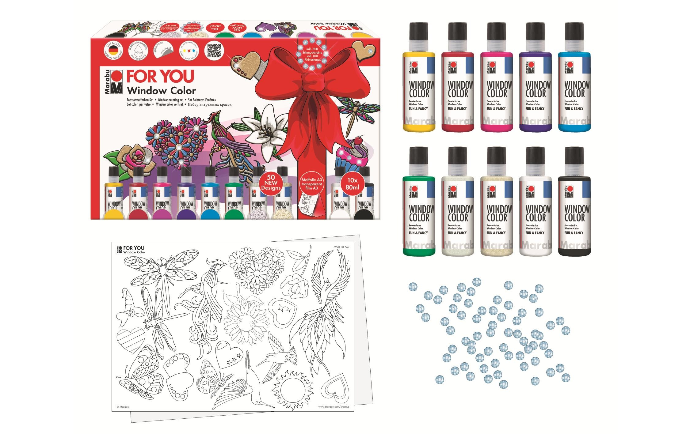 Marabu Kreativset »Window Color Fun & Fancy 10 x 80 ml«, (10 tlg.)