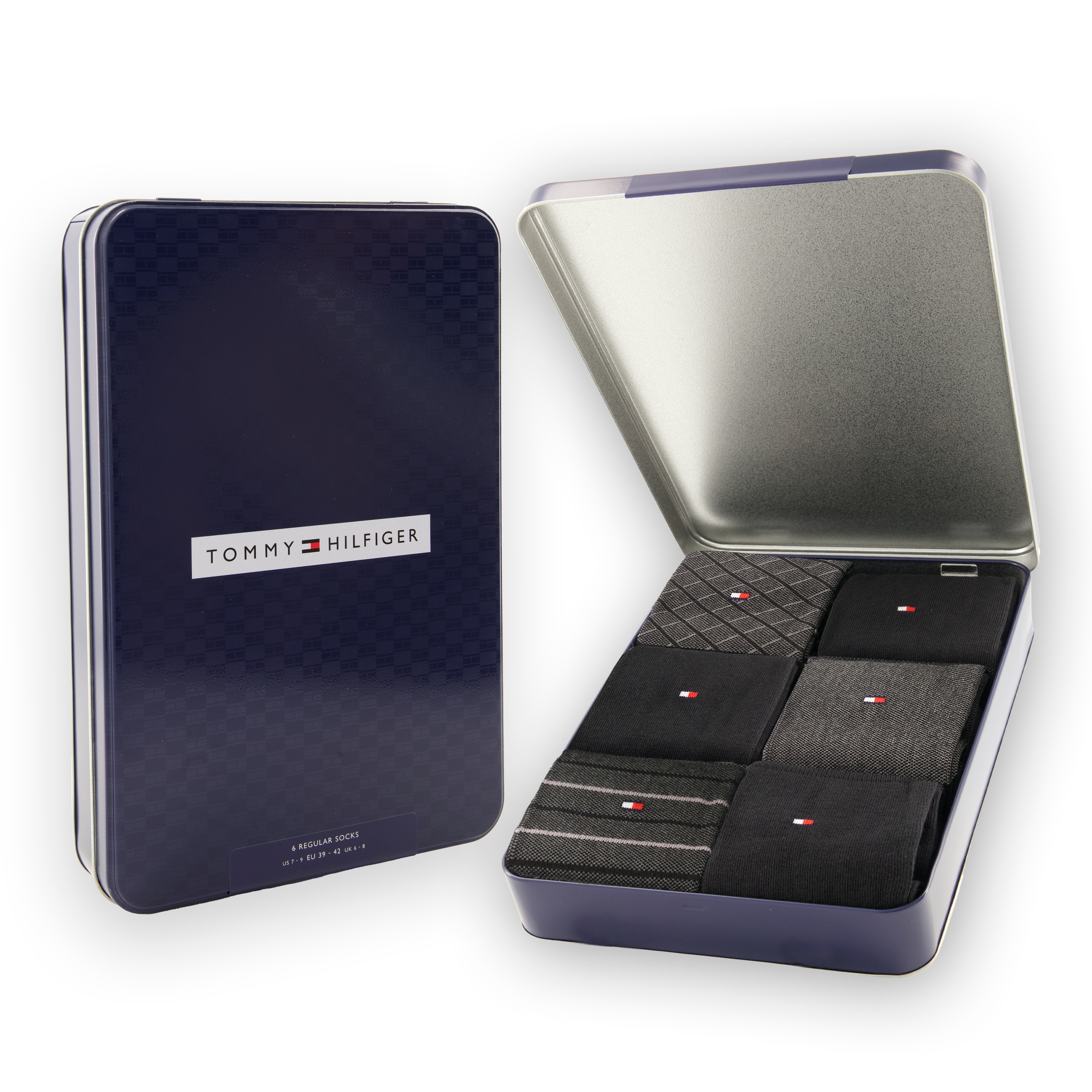 Tommy Hilfiger Socken »TH MEN SOCK TIN GIFTBOX BIRDEYE« 6er Pack, 