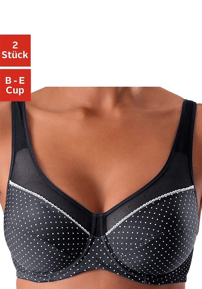 Image of petite fleur Bügel-BH Packung, 2 Stück, mit Netzeinsätzen – auch ideal für grosse Grössen