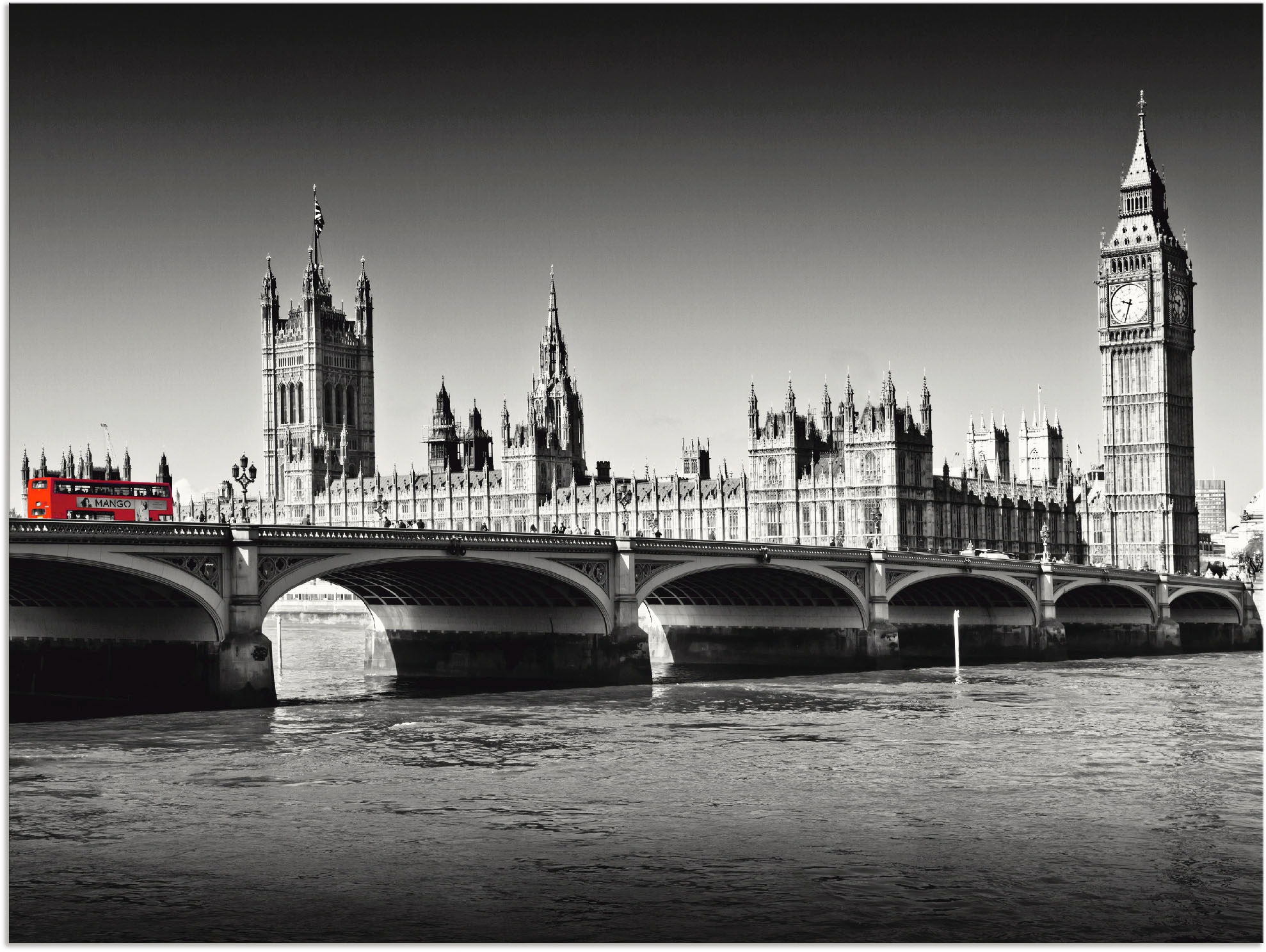 Image of Artland Wandbild »Houses of Parliament & Themse«, Grossbritannien, (1 St.), in vielen Grössen & Produktarten - Alubild / Outdoorbild für den Aussenbereich, Leinwandbild, Poster, Wandaufkleber / Wandtattoo auch für Badezimmer geeignet bei Ackermann Versand