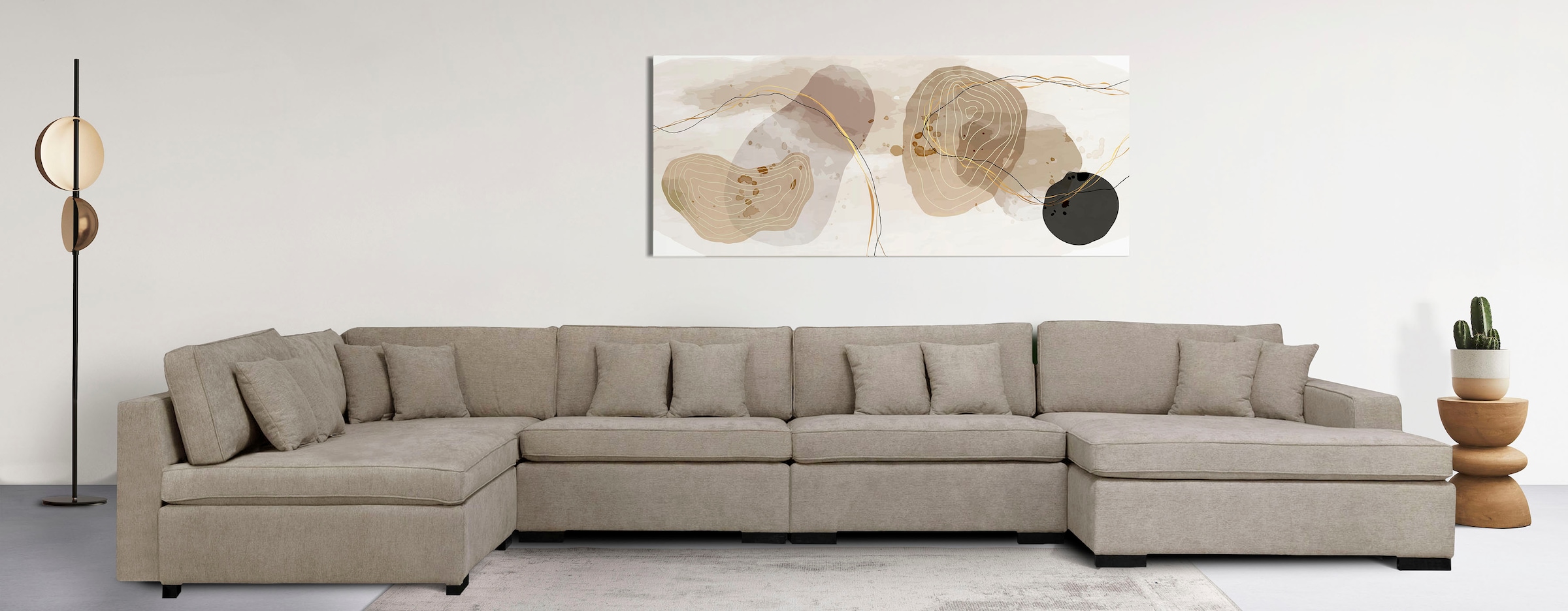 Image of Home affaire Wohnlandschaft "Skara XXL U-Form" Lounge-Sofa XXL mit Federkern-Polsterung, in vielen Bezugsvarianten