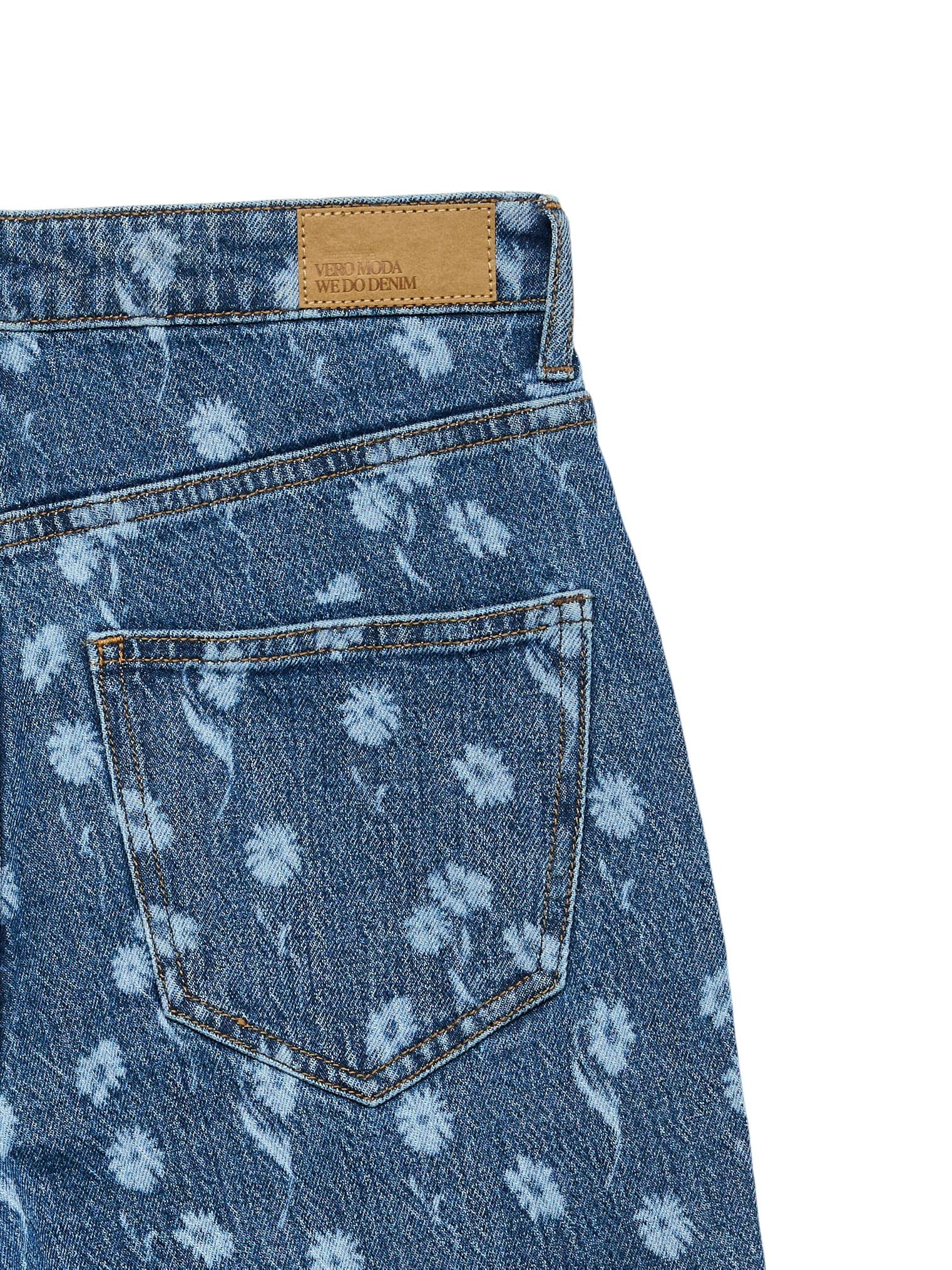 Vero Moda Straight-Jeans »VMTESSA HR WIDE FLOWER DENIM JEANS RA380« mit Blumenmuster