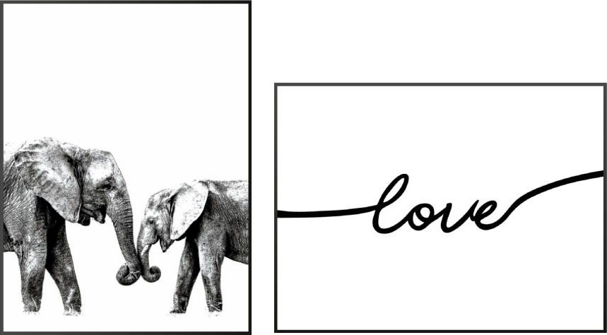 Image of Reinders! Wandbild »Liebe Schwarz-Weiss - Wandbildset«, (Set) bei Ackermann Versand Schweiz