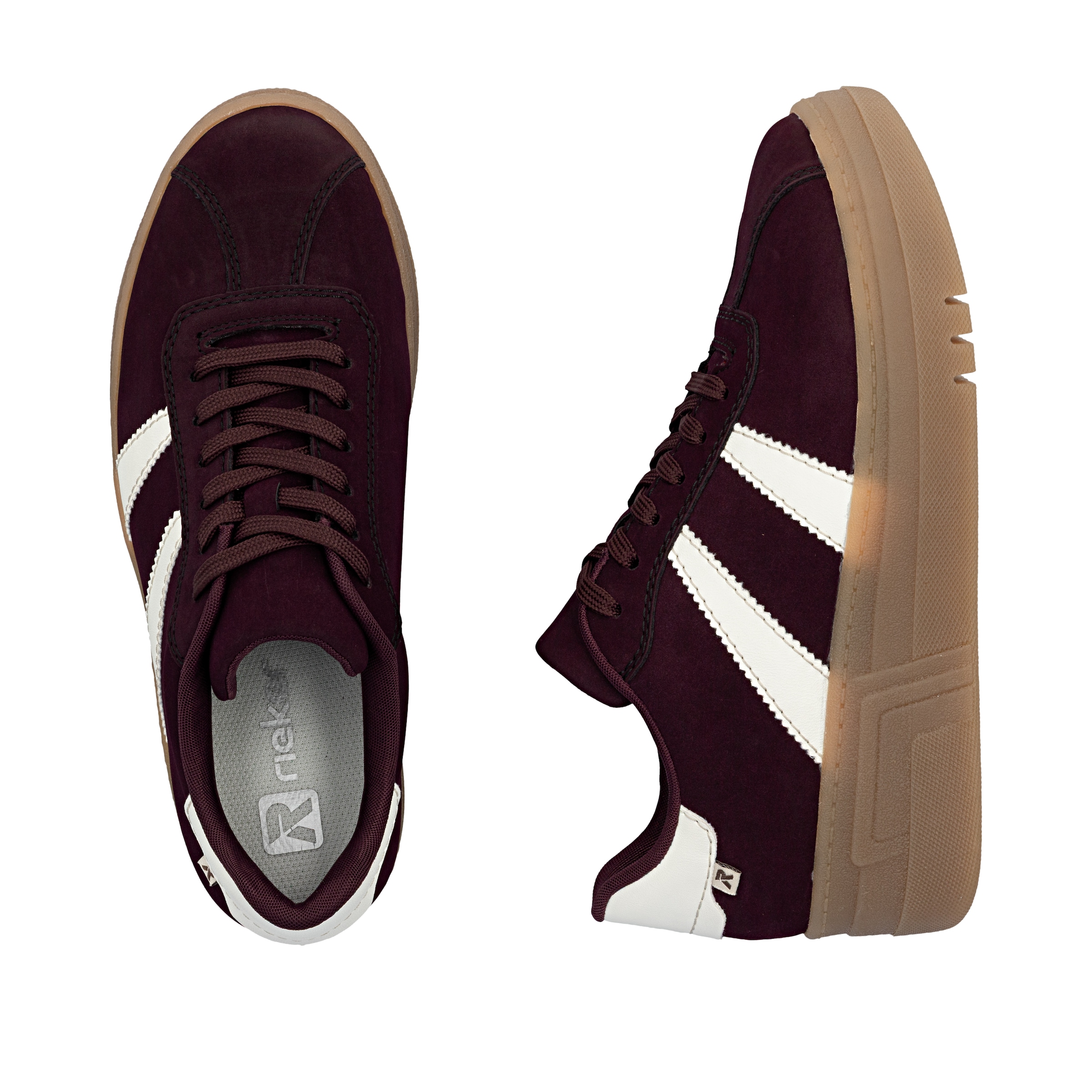 Rieker Baskets à plateforme  basket sneaker, sneaker rétro, chaussure à lacets avec col doux