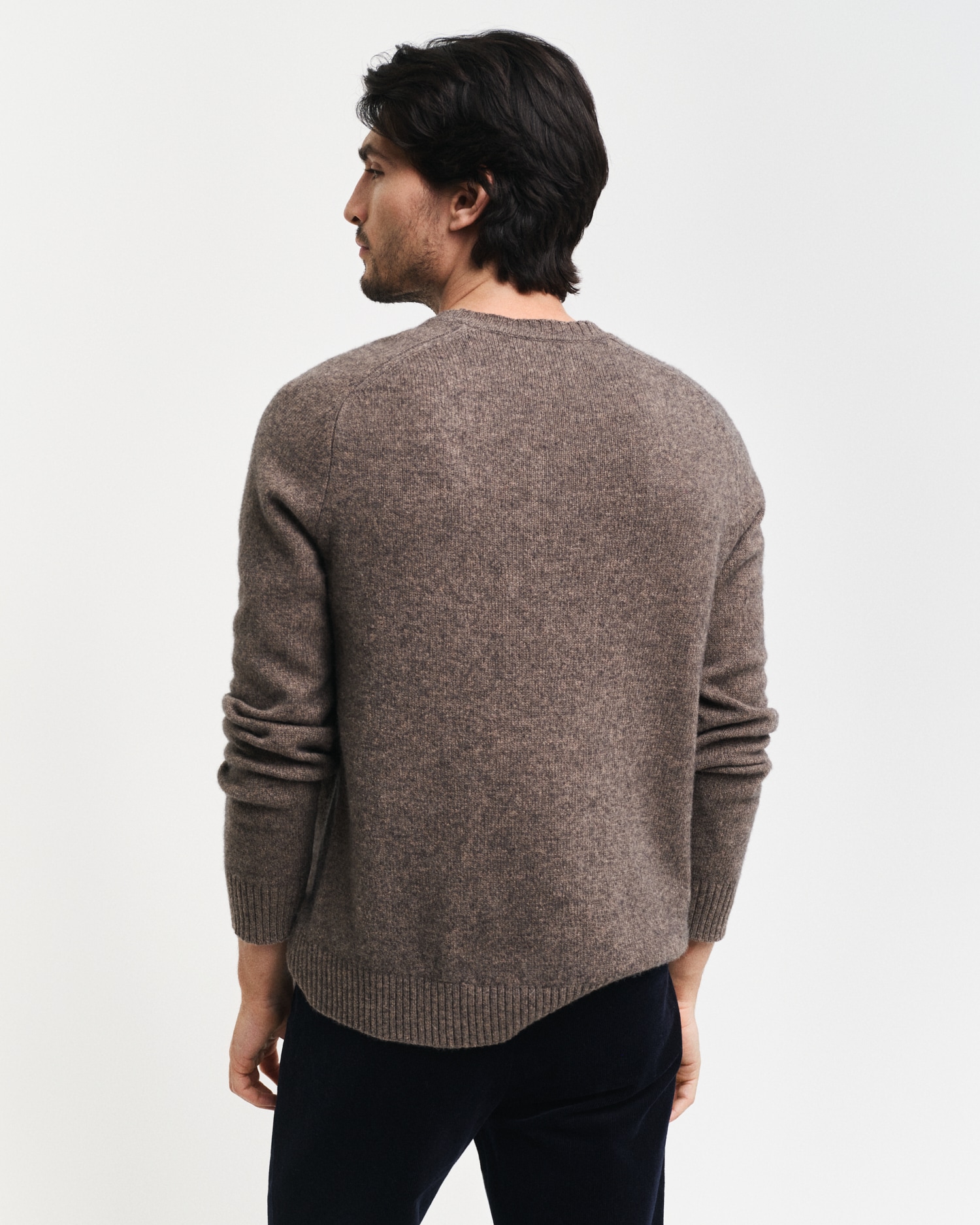 Gant Rundhalspullover »WOOL BLEND C-NECK«, in melierter Optik