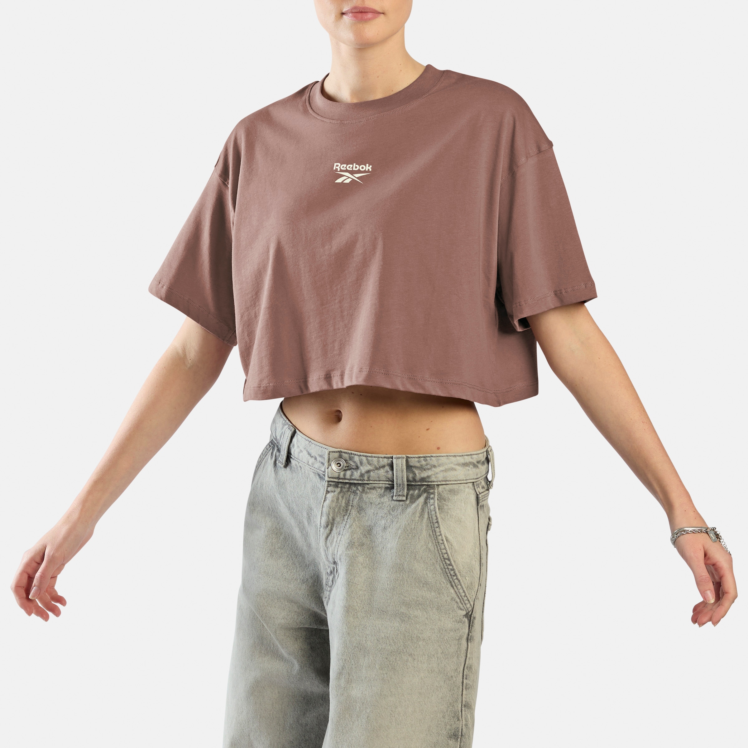 Image of Reebok T-Shirt "ID CROPPED BOX FIT T-SHIRT" mit Rundhalsausschnitt, sportlicher Stil, T-Shirt-Schnitt