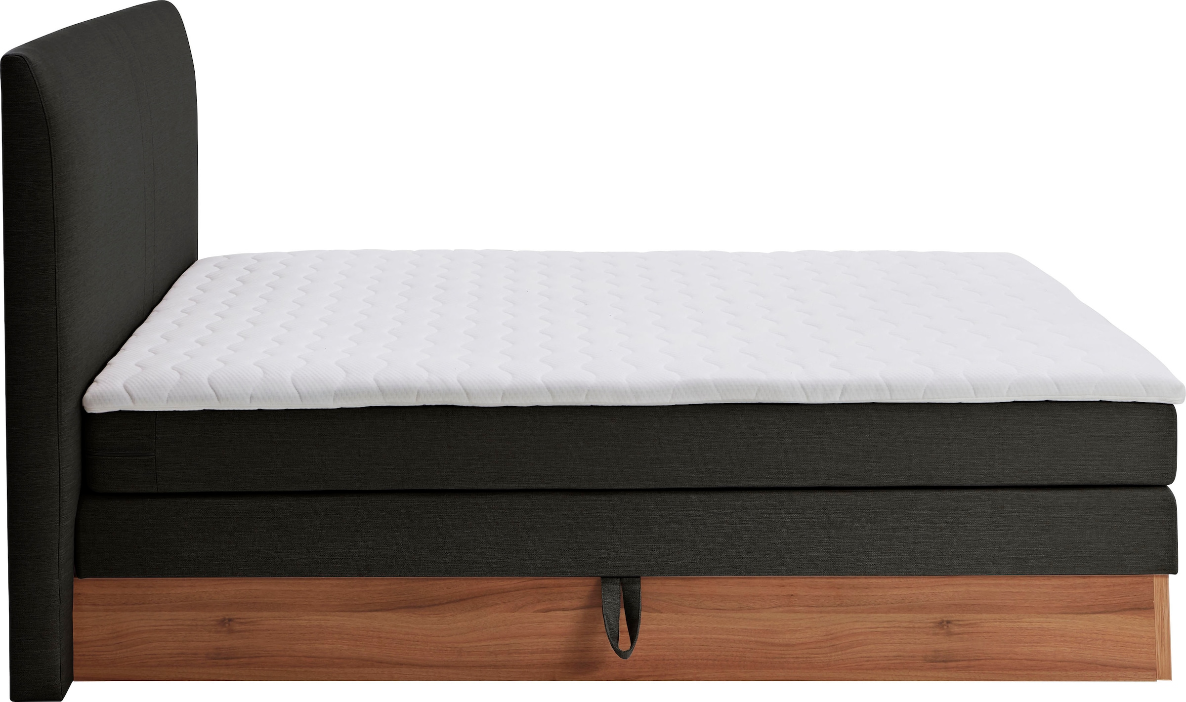 Home affaire Lit boxspring »Blomen« mit Walnuss-Dekor, mit Bettkasten, verschiedene Härtegrade, mit Topper