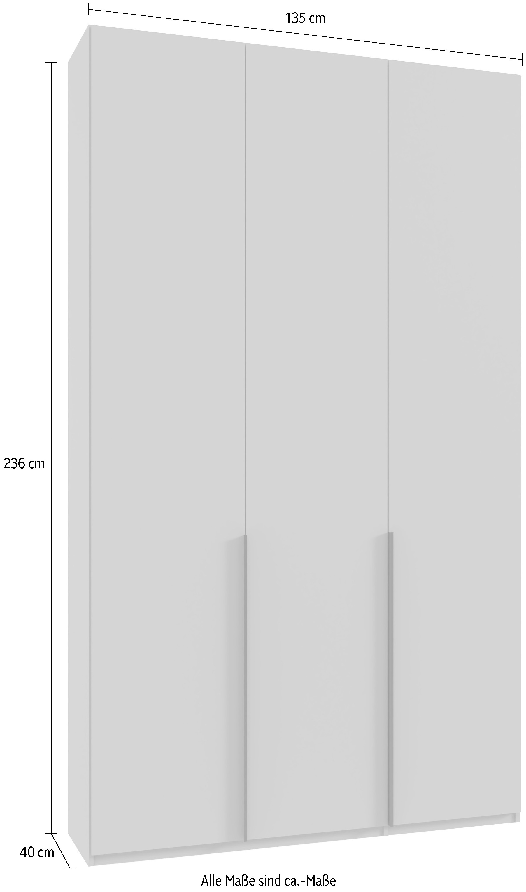 Wimex Kleiderschrank »Mugano,in 8 Breiten,3 Höhen,2 Tiefen, viele Farben, Made in Germany«, (in Basic oder Premium Ausstattung mit 2 weiteren Einlegeböden), mit langen oder kurzen Griffen aus Metall, mit oder ohne Spiegel