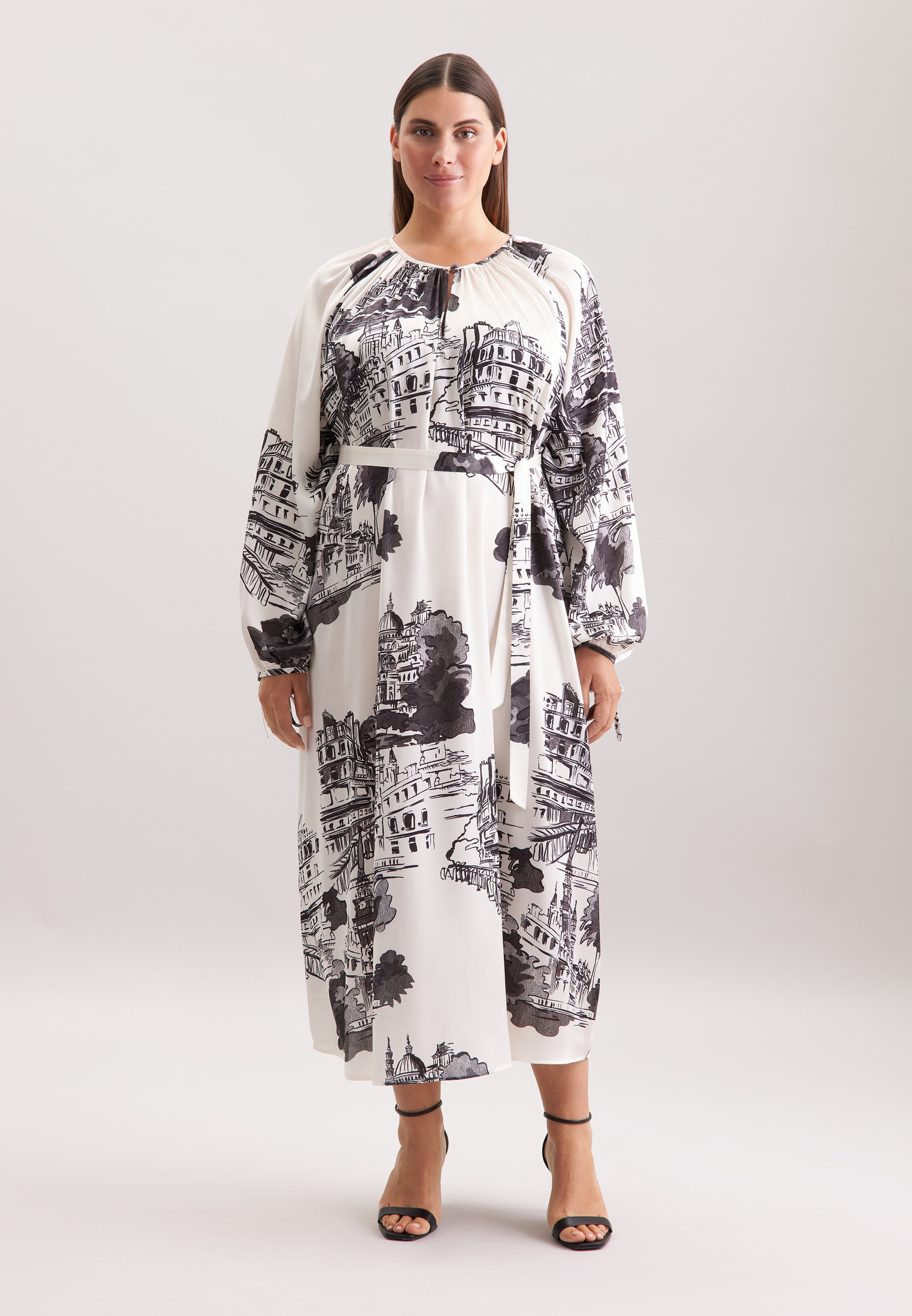 Image of seidensticker Sommerkleid "Schwarze Rose" 1/1 Rundhals Druck
