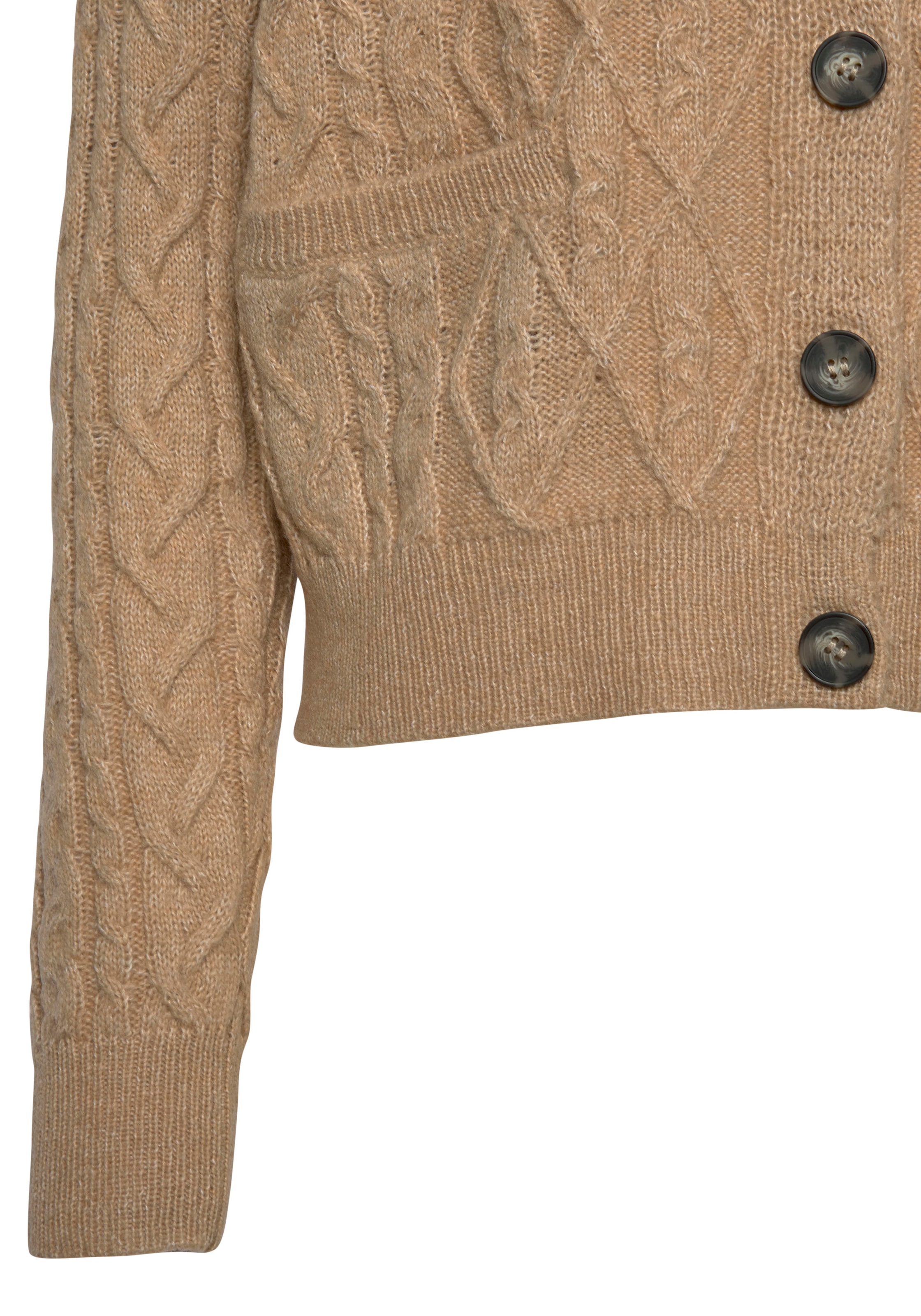 LASCANA Strickjacke, mit Zopfmuster