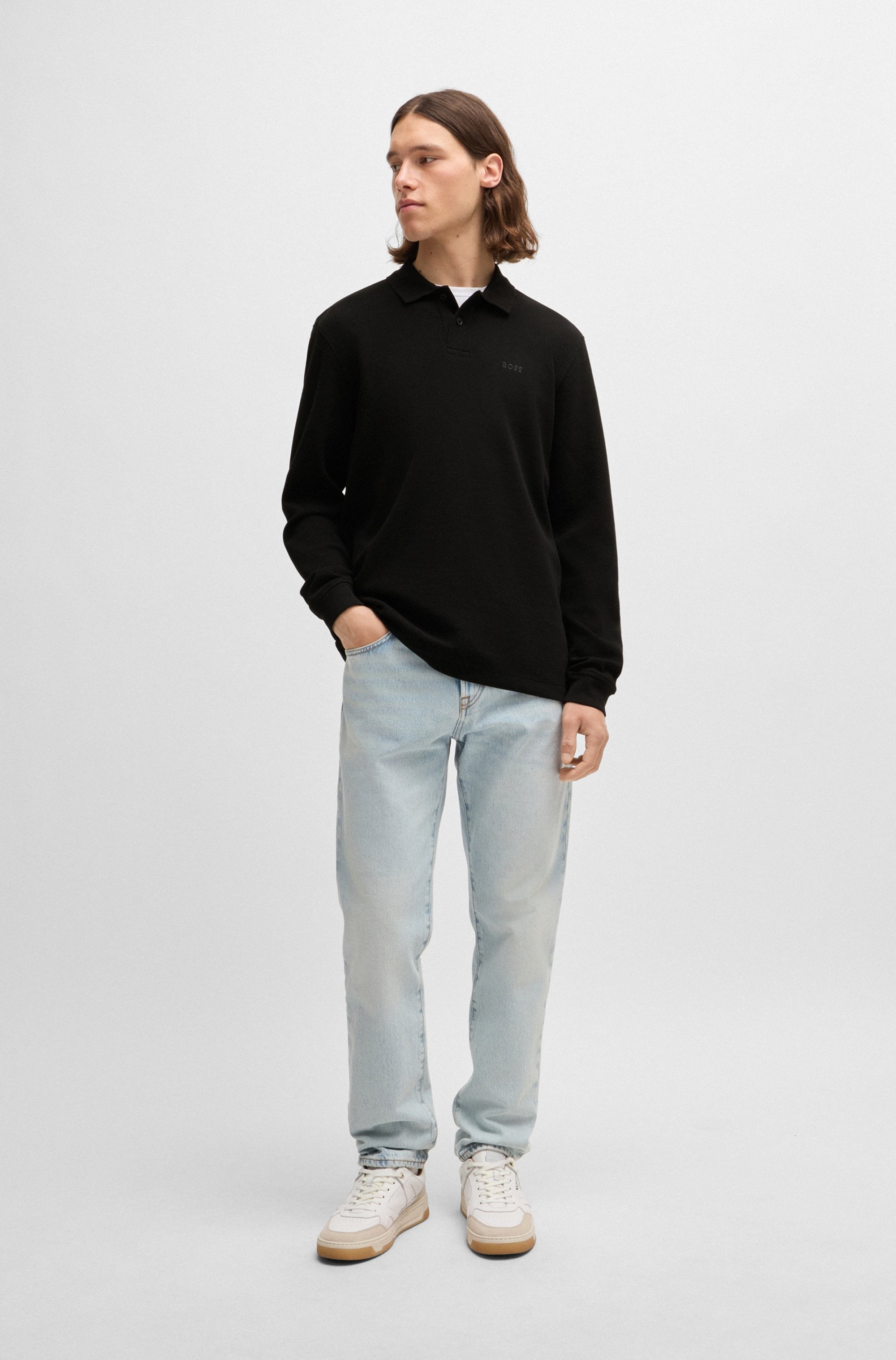 BOSS ORANGE Poloshirt »Petempestolong«, mit Knopfleiste