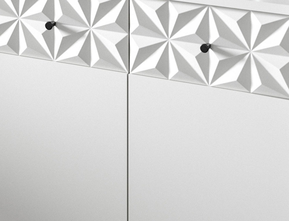 INOSIGN Ensemble de salle de bains »VICENZA, TOPSELLER!, Breite 195cm, 4-teilig, mit Ornamentabsetzung« Hochschrank, Waschbeckenunterschrank, Spiegelschrank & Unterschrank, 