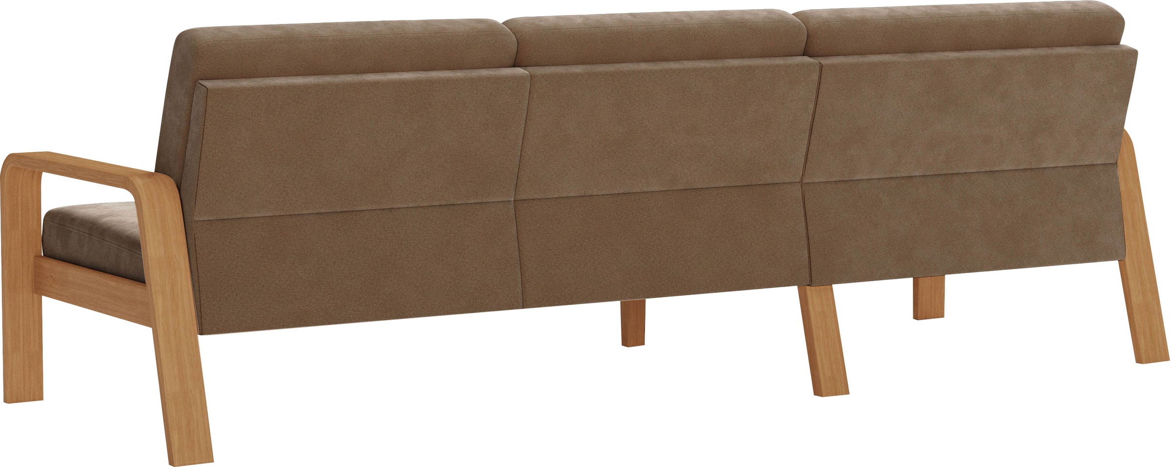 sit&more Ecksofa »Kolding L-Form«, Armlehnen aus eichefarbigem Buchenholz, verschiedene Bezüge und Farben