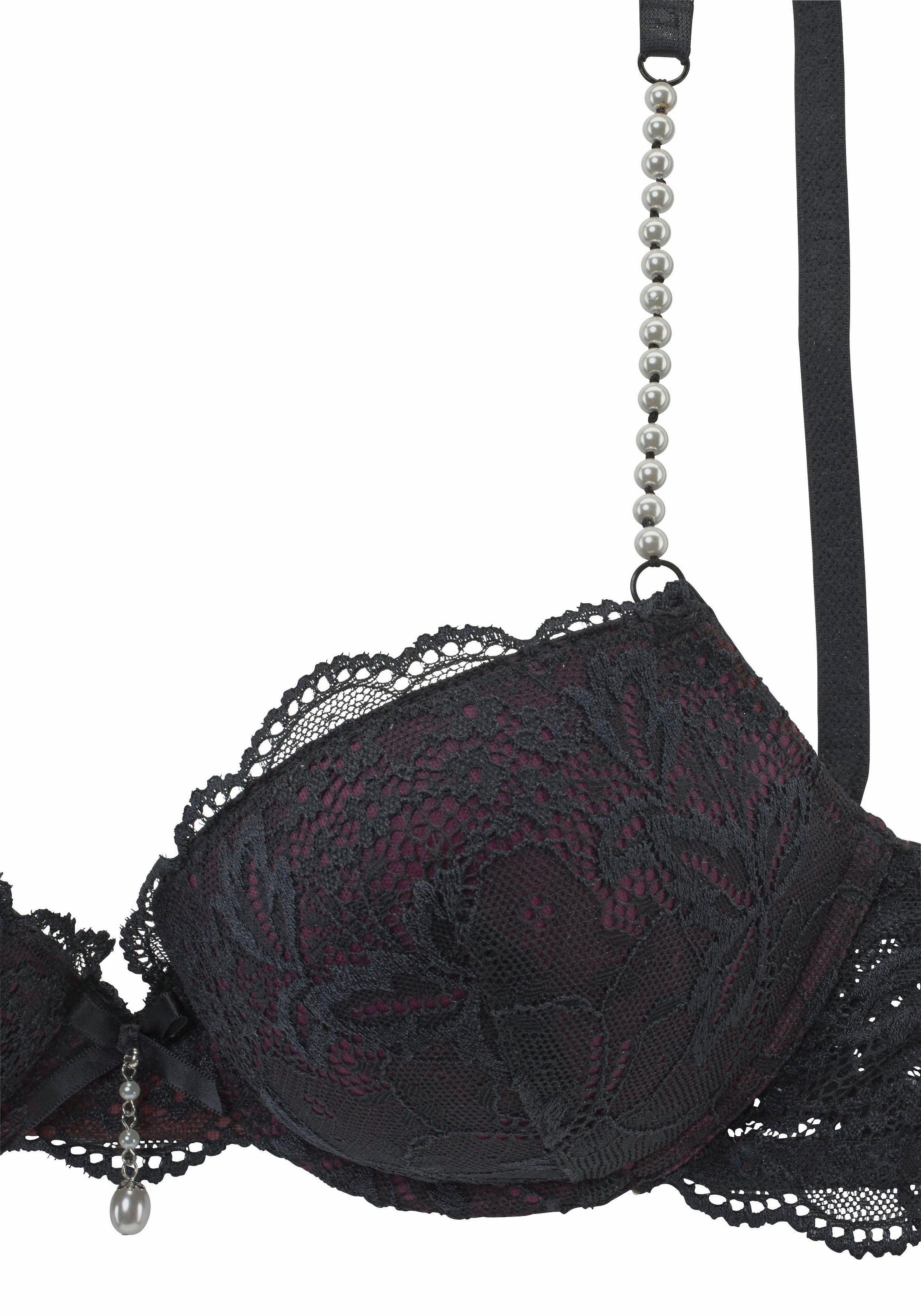 LASCANA Push-up-BH, mit femininen Perlendetails, sexy Dessous